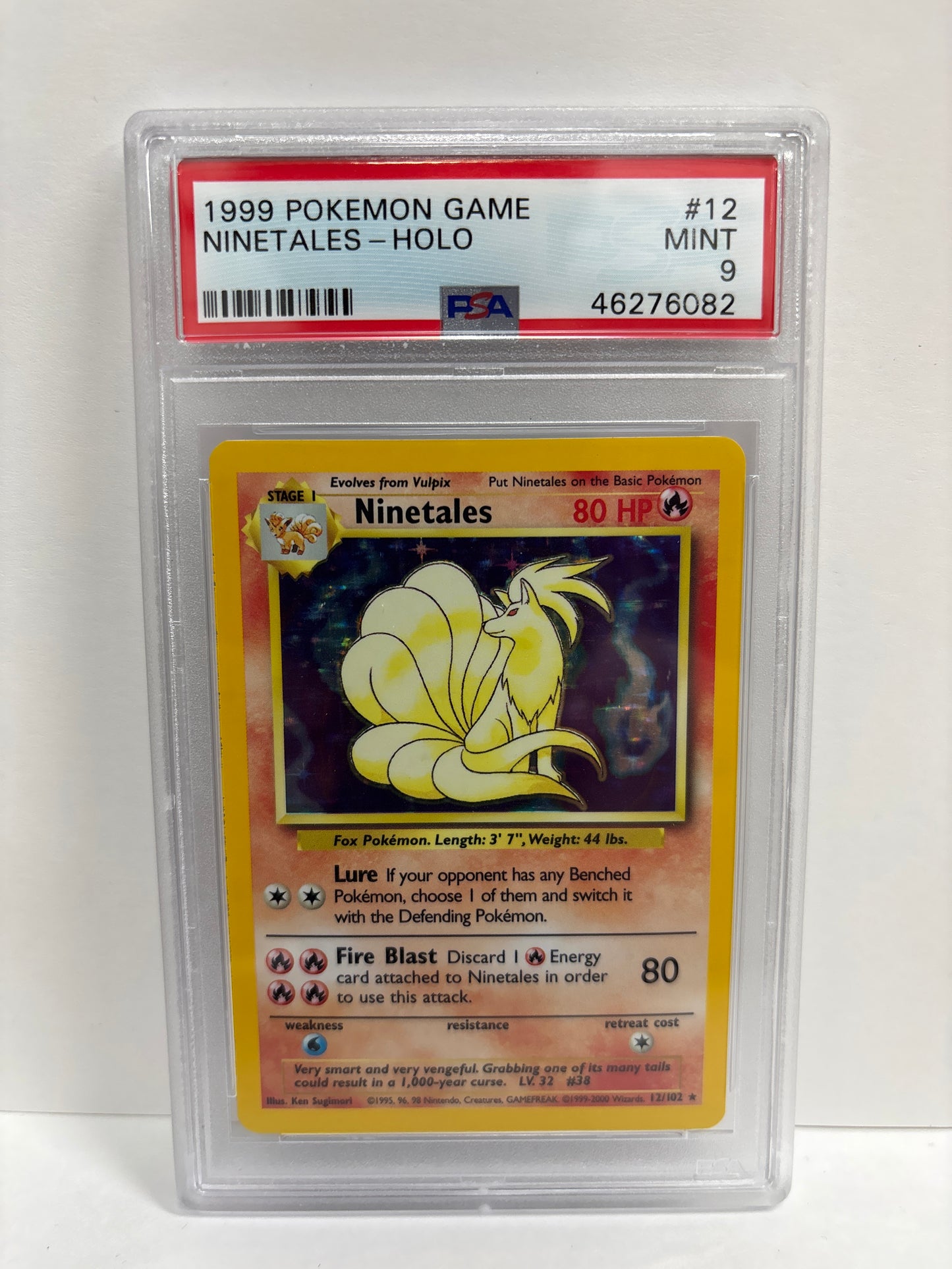 Pokemon Ninetales 12/102 1999 Base Set Unlimited PSA 9