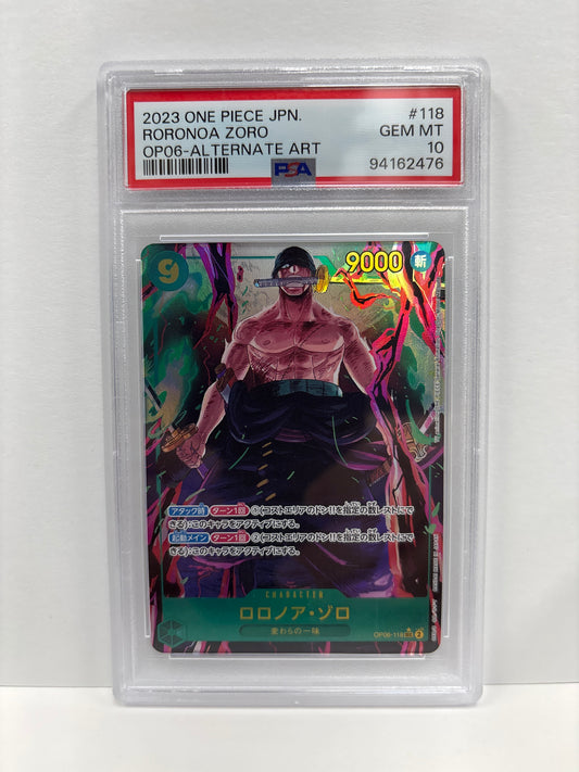 One Piece TCG JP Roronoa Zoro OP06-118 PSA 10
