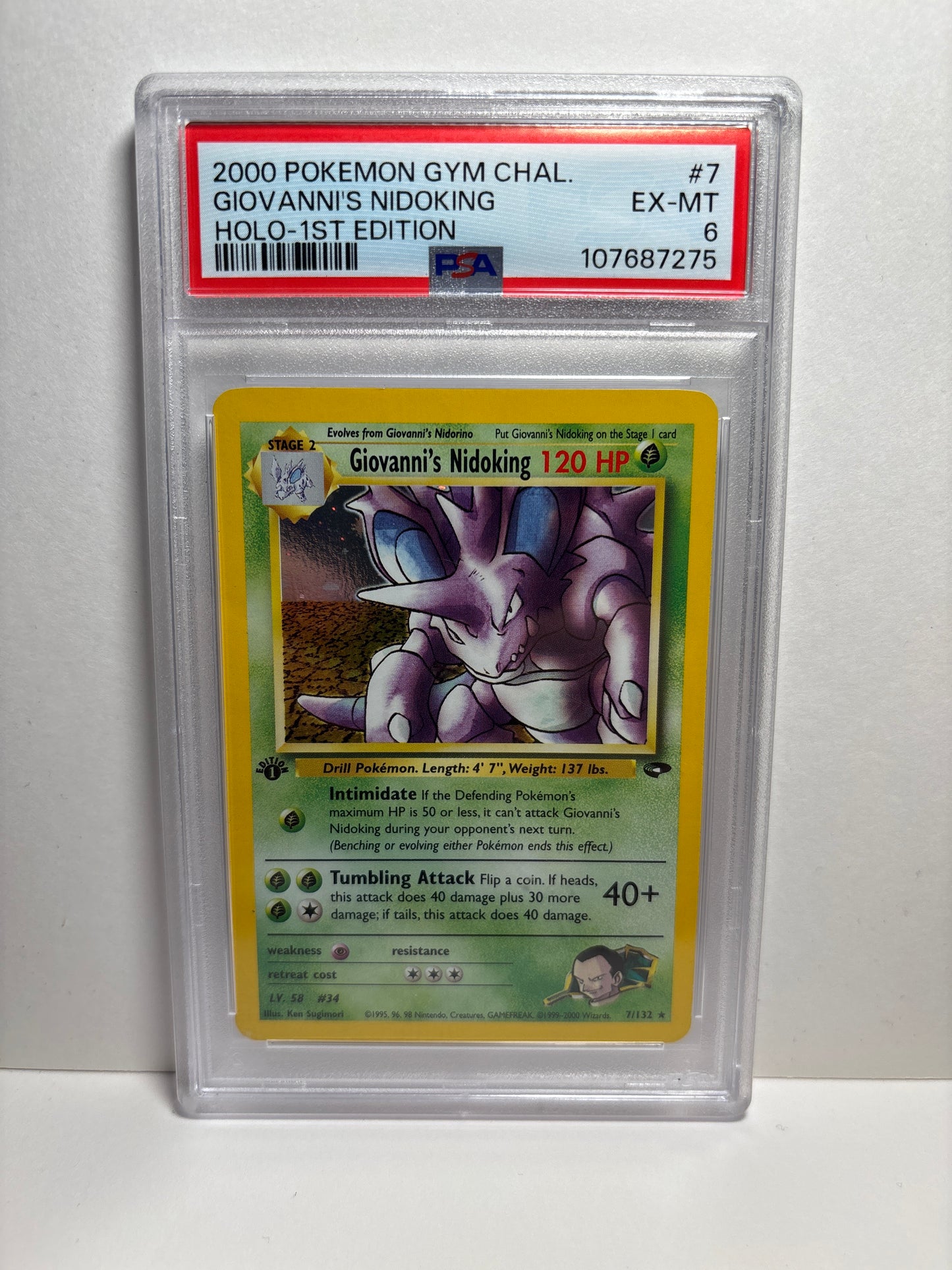 Pokemon Giovanni’s Nidoking 7/132 1st Edition (2000) PSA 6