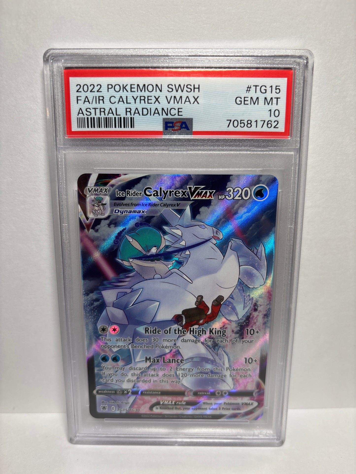 Pokemon Ice Rider Calyrex VMAX TG15/TG30 PSA 10