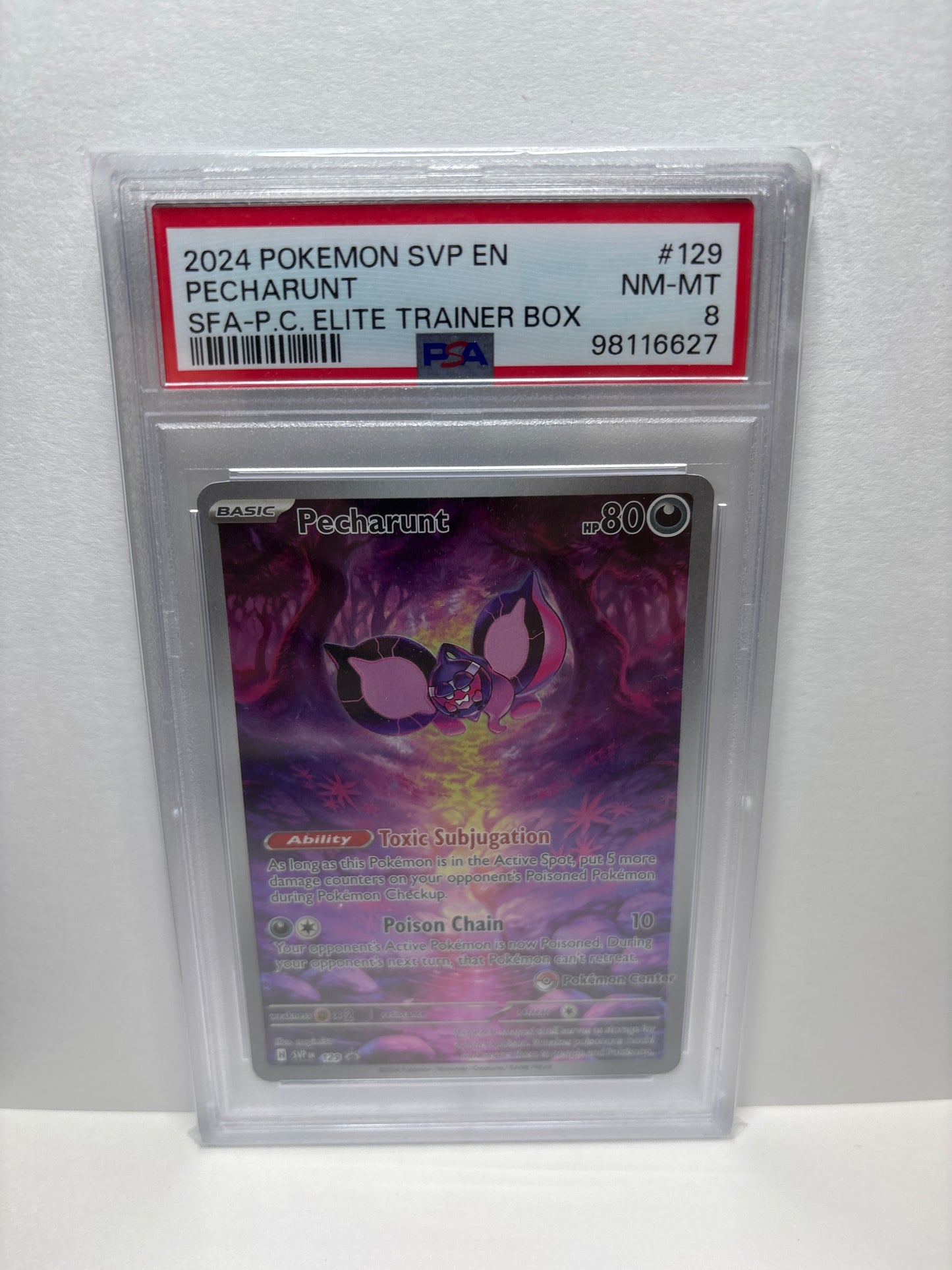 Pokemon Pecharunt 129 Pokemon Center PSA 8