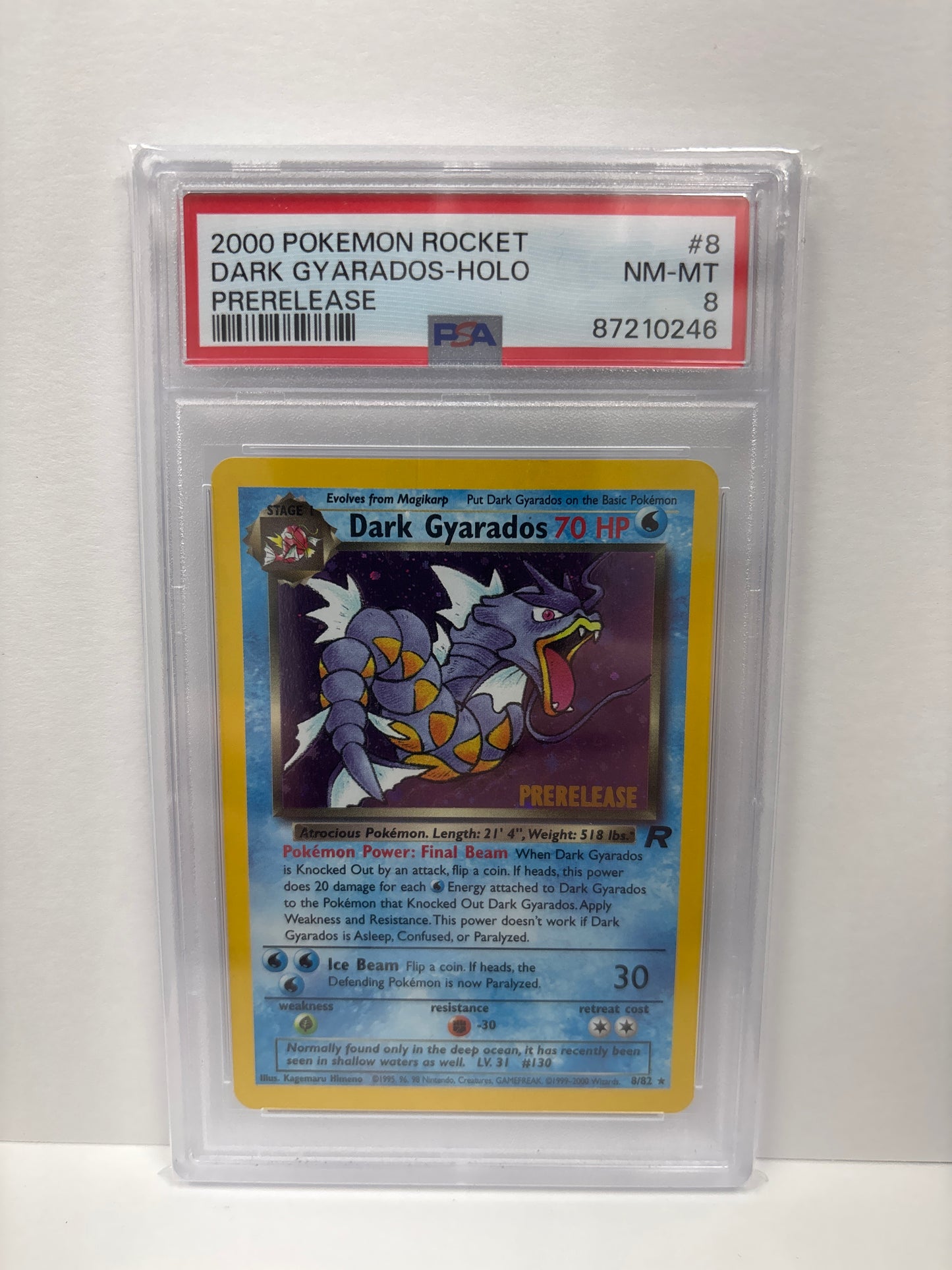 Pokemon Dark Gyarados 8/82 PreRelease (2000) PSA 8