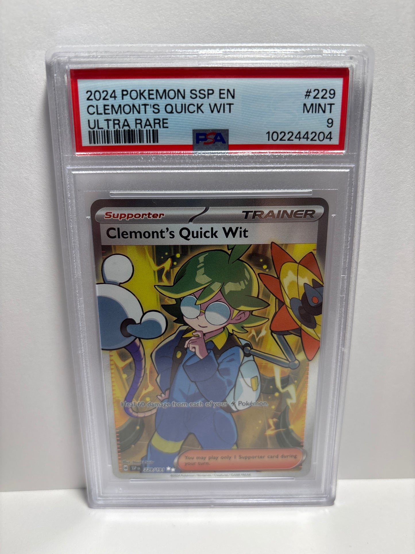 Pokemon Clemont’s Quick Wit 229/191 PSA 9