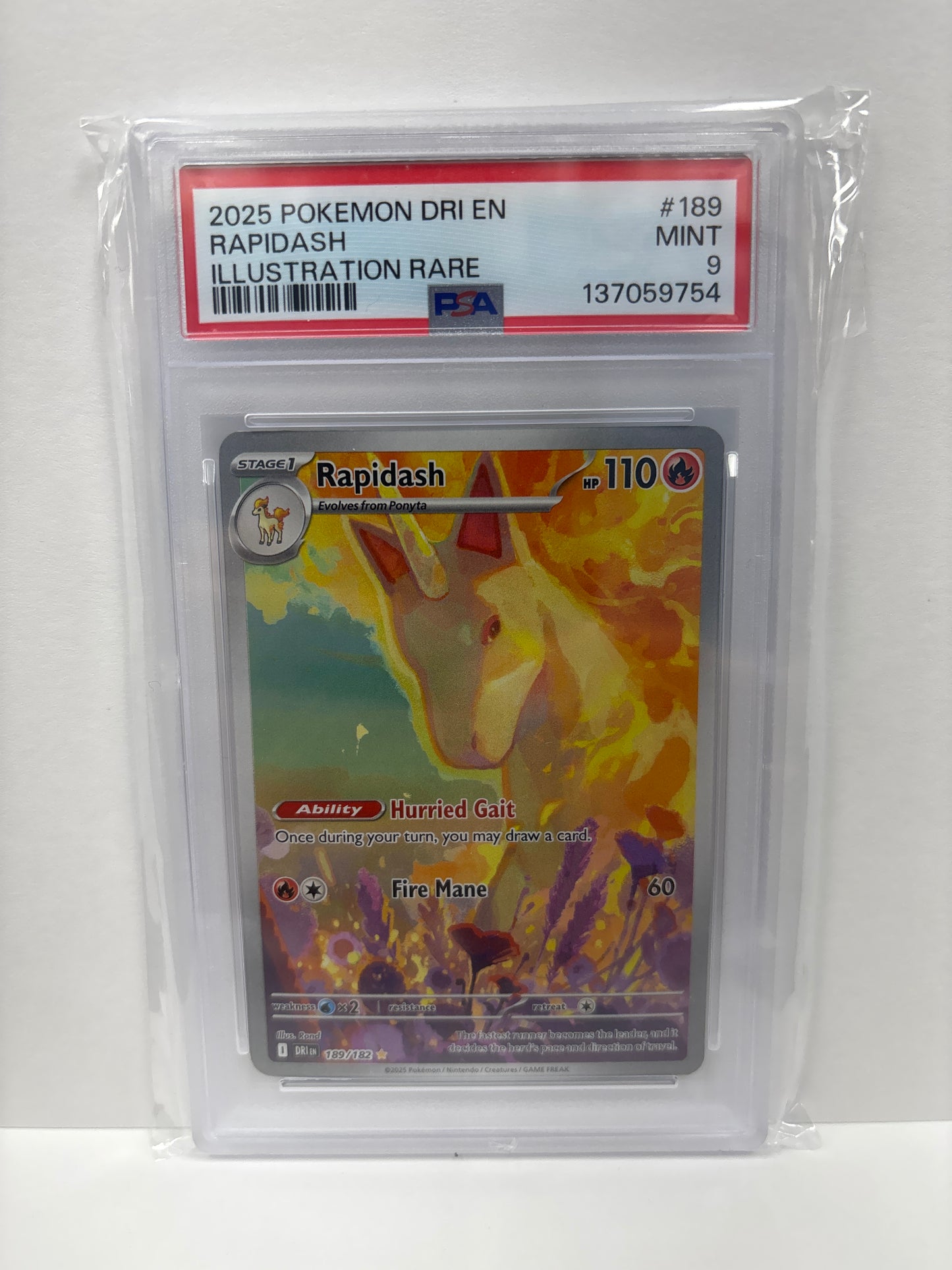 Pokemon Rapidash 189/182 PSA 9