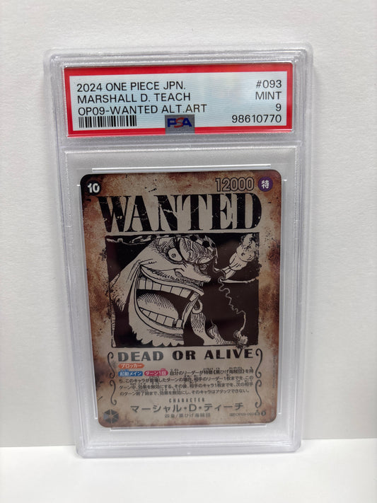One Piece TCG Japanese Marshall.D.Teach OP09-093 PSA 9