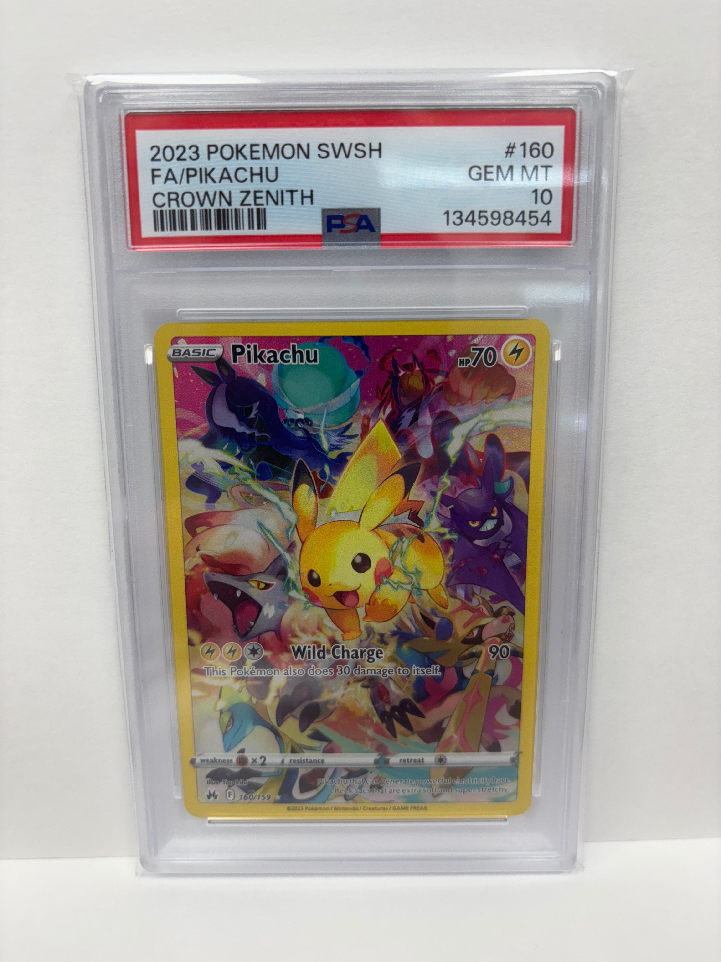 pikachu pokemon card crown zenith 160/159 PSA 10 – Zapp! Comics Sleeves Preserved in a tamper Pokemon Trading Cards Pack Deck:Timey Wimey (White/Blue/Red)