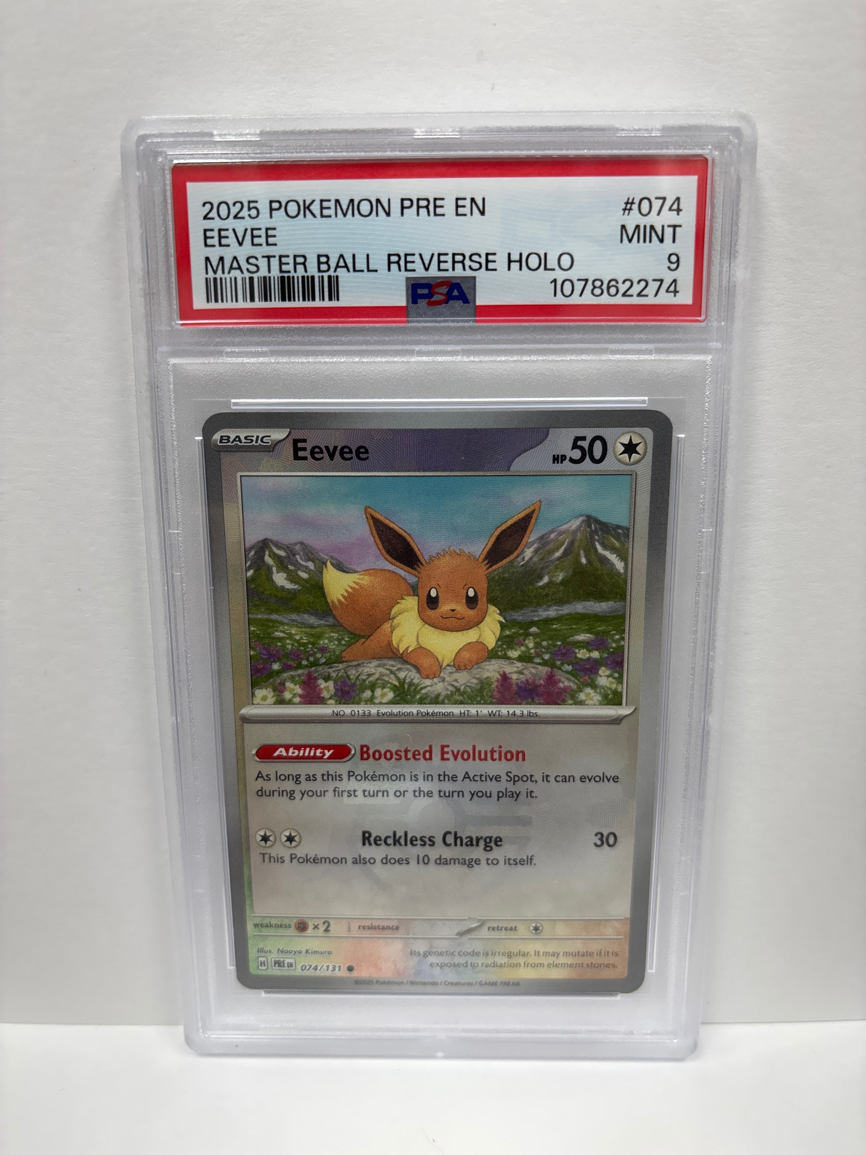 Pokemon Eevee 074/131 Master Ball PSA 9 Zapp! Comics Pokemon Eevee 074/131 Master Ball PSA 9 Zapp! Comics