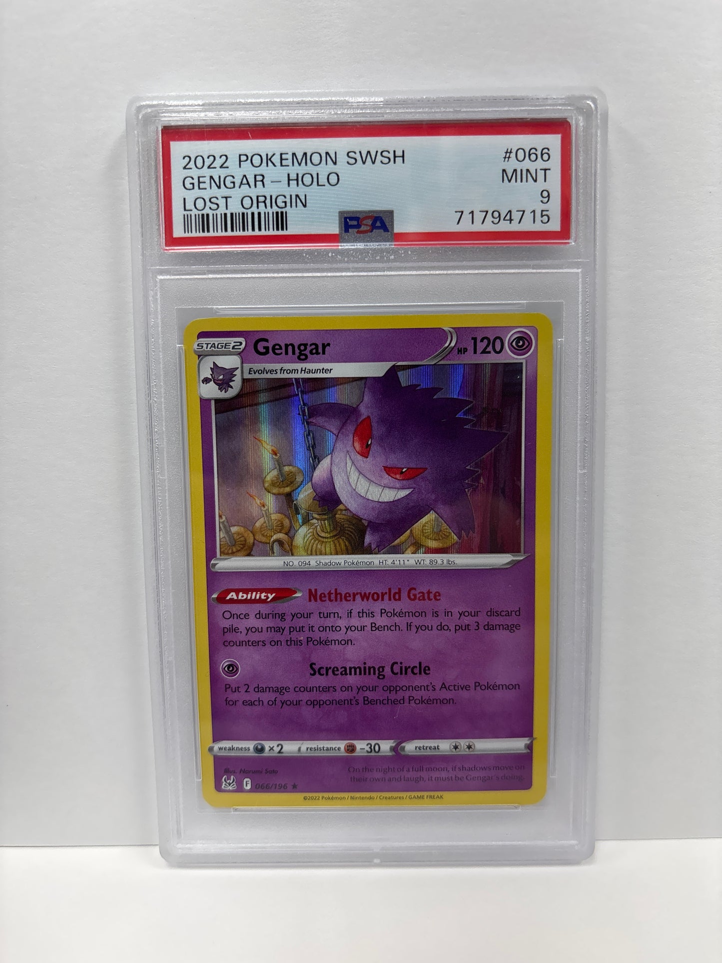 Pokemon Gengar 066/196 PSA 9