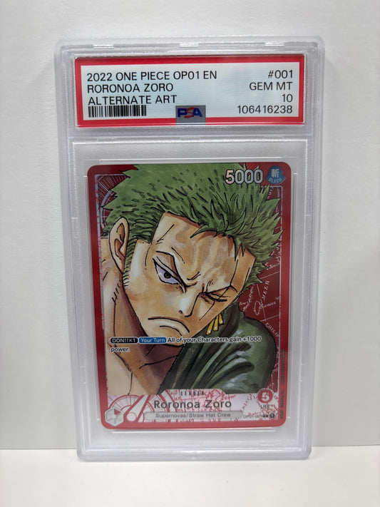 One Piece TCG Roronoa Zoro OP01-001 PSA 10
