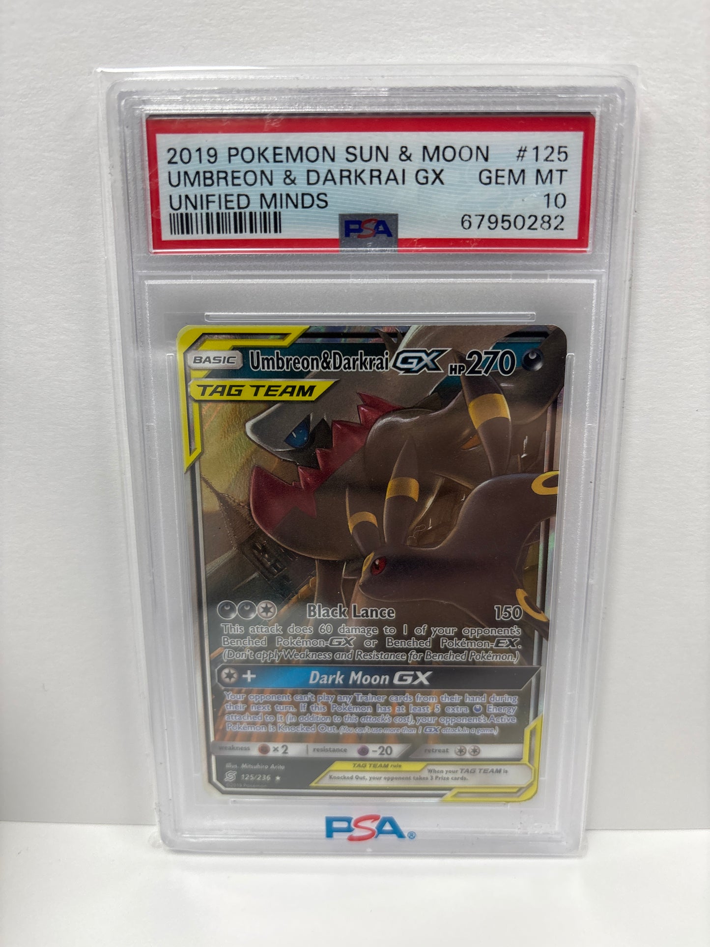Pokemon Umbreon & Darkrai GX 125/236 PSA 10