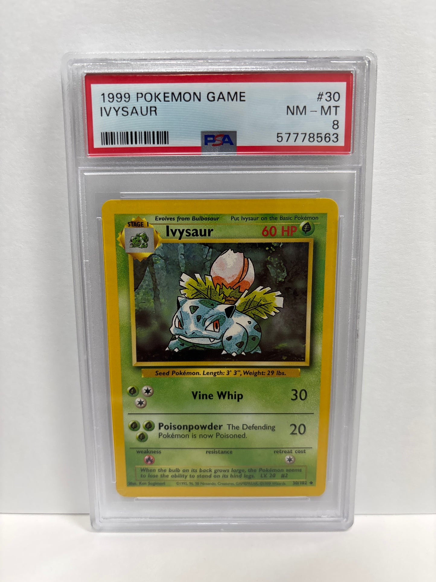 Pokemon Ivysaur 30/102 (1999) PSA 8