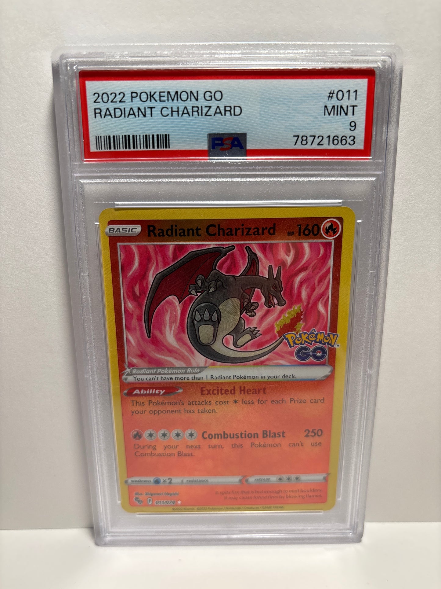 Pokemon Radiant Charizard 011/078 PSA 9