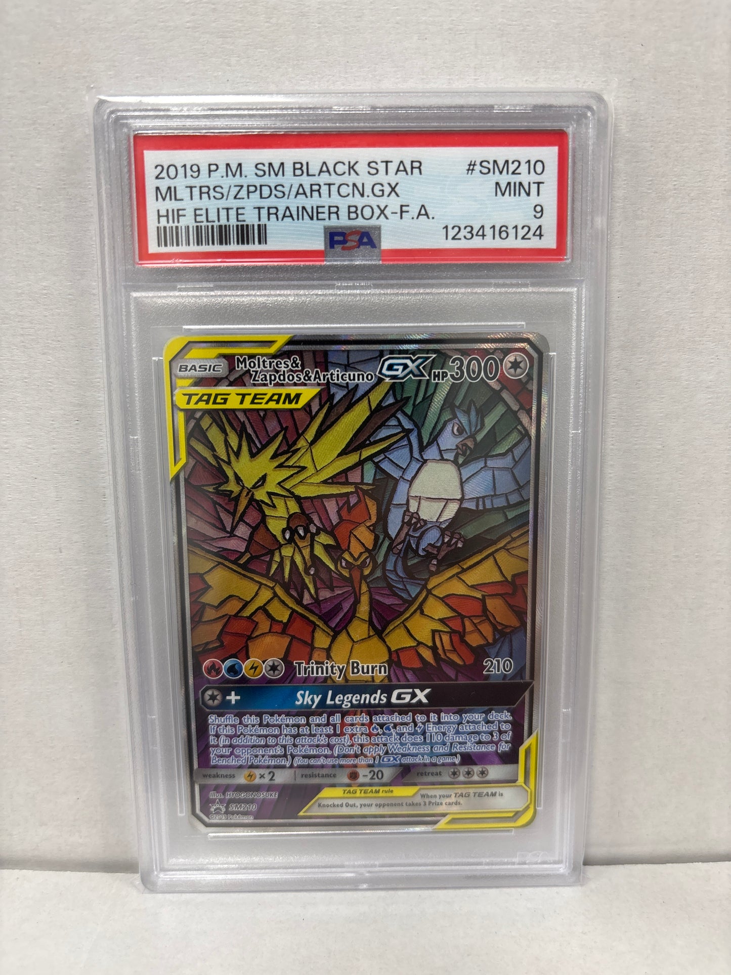 Pokemon Moltres & Zapdos & Articuno GX SM210 PSA 9