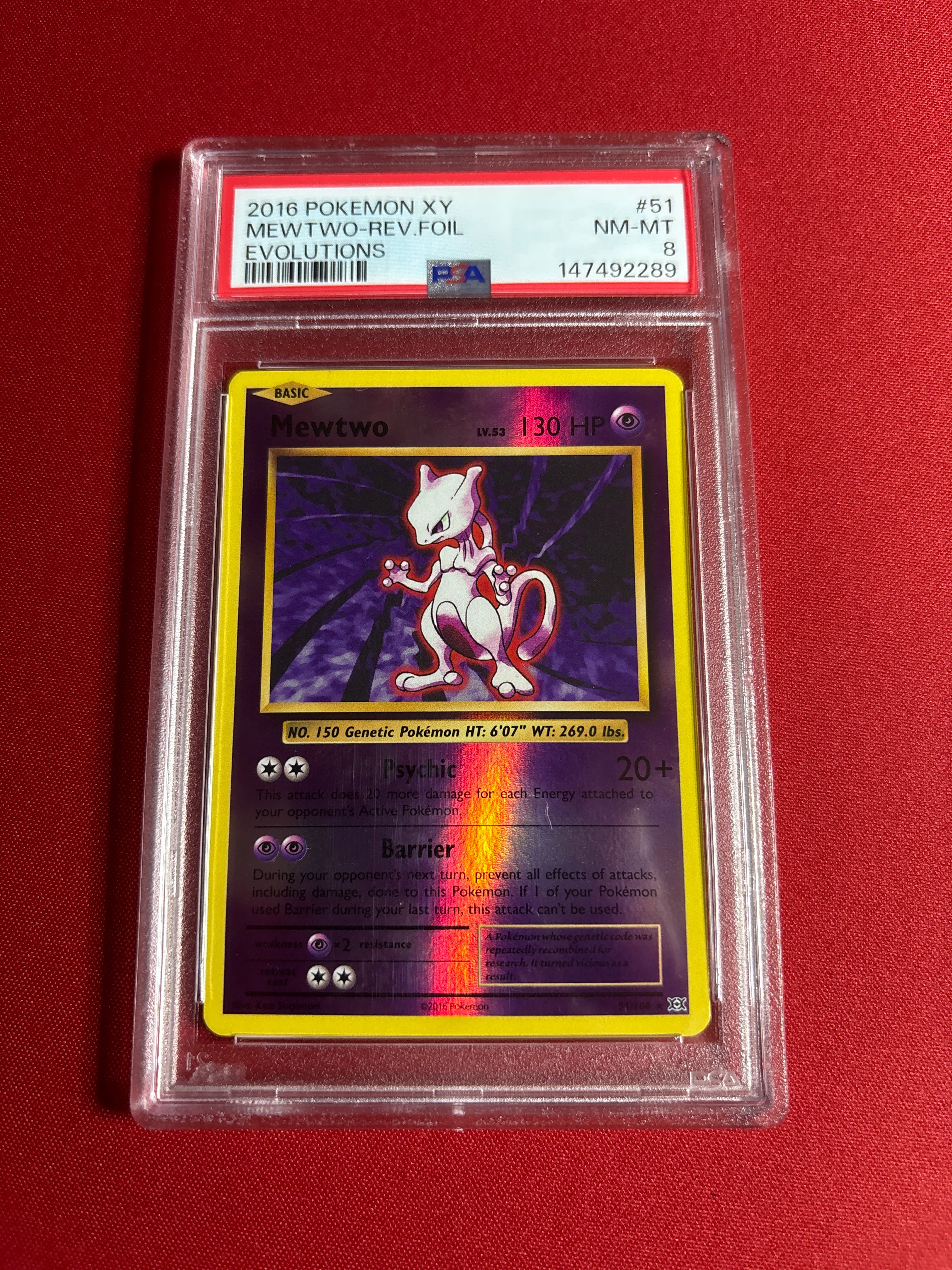 mewtwo 2016 pokemon card 51/108 Reverse FOIL (2016) PSA 8 Style:Bahamut and Ifrit leader [3P] Psyburn (110) Weakness Pokémon Celebrations 25th Anniversary
