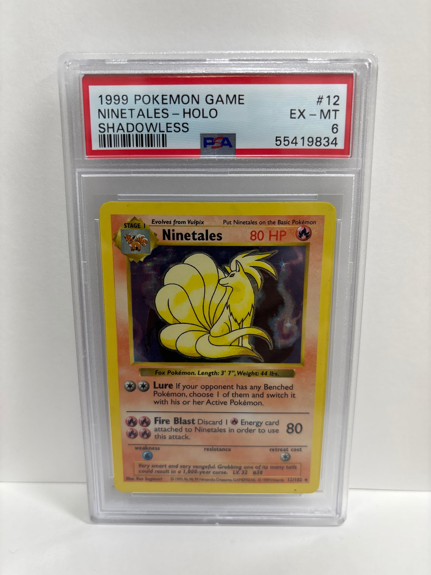 Pokemon Ninetales 12/102 Shadowless PSA 6