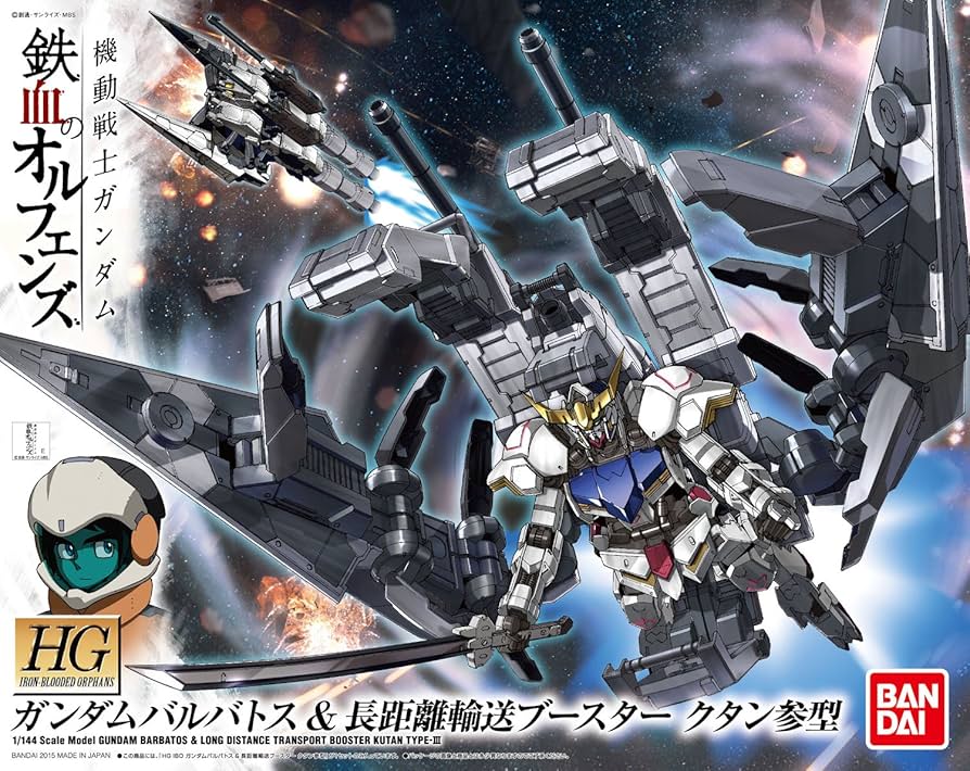 HG Gundam Iron Blooded Orphans Gundam Barbatos & Long Distance Transport Booster Kutan Type-III 1/144