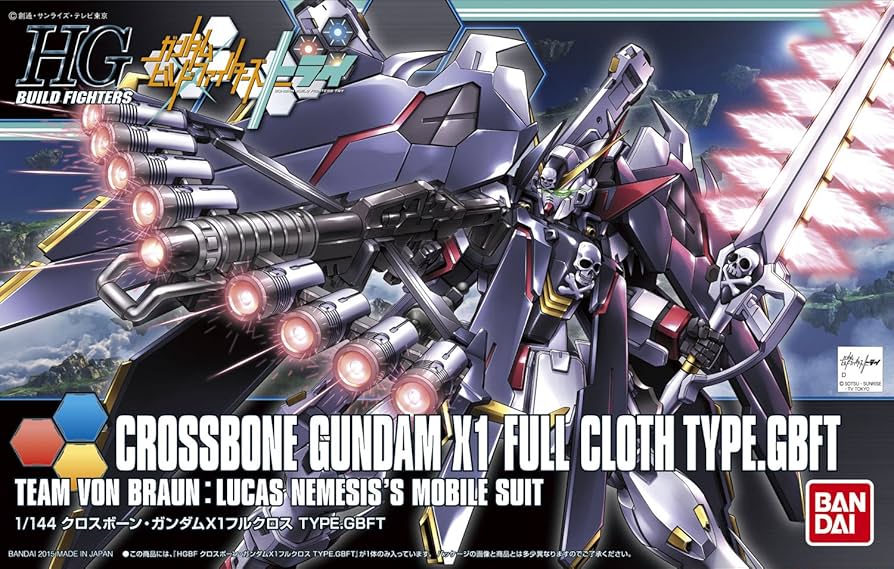 HG Gundam Build Fighters Crossbone Gundam X1 Full Cloth Type.GBFT 1/144