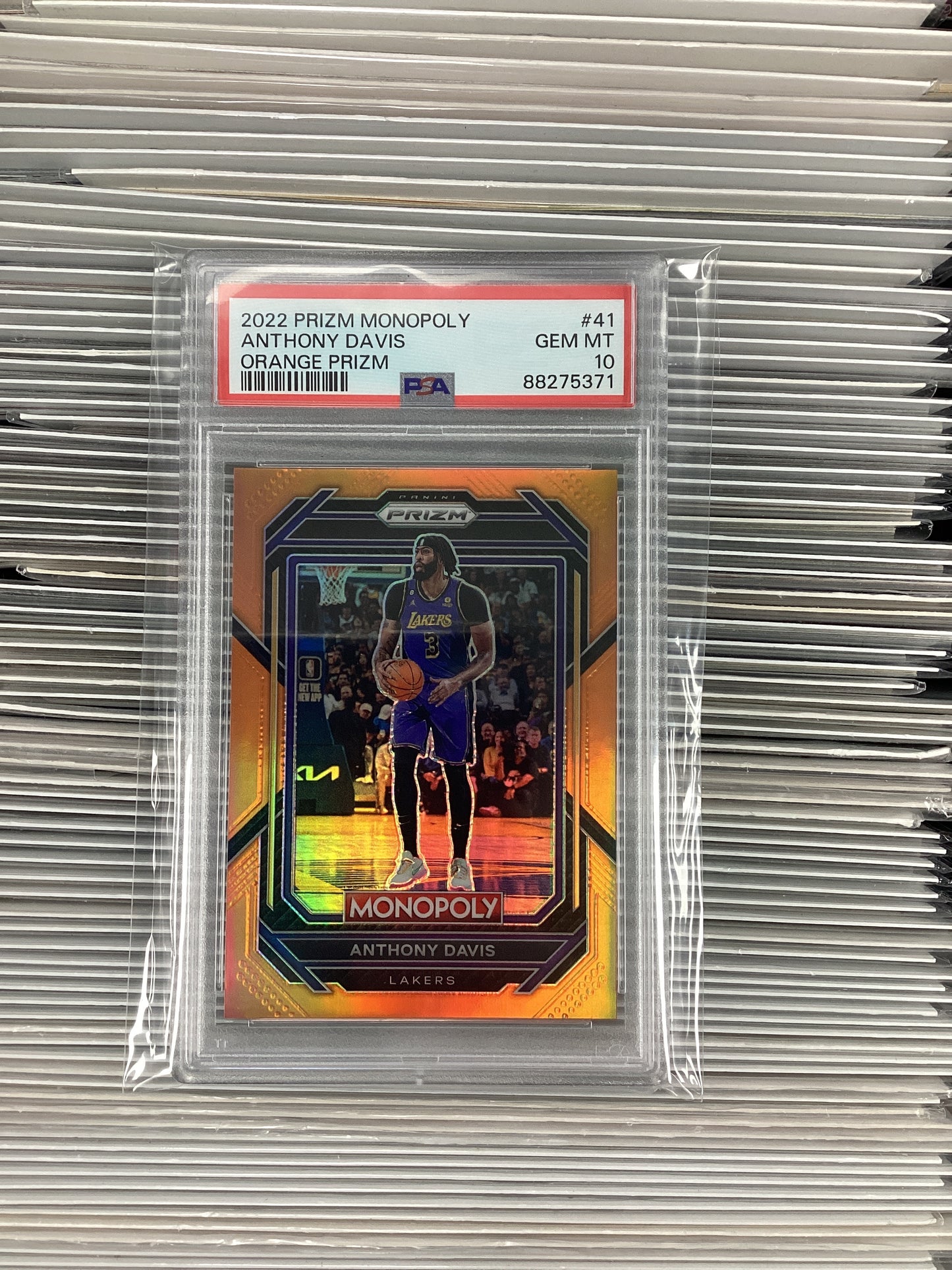 2022 PRIZM Monopoly Anthony Davis #41 Orange PRIZM 008/124 PSA 10