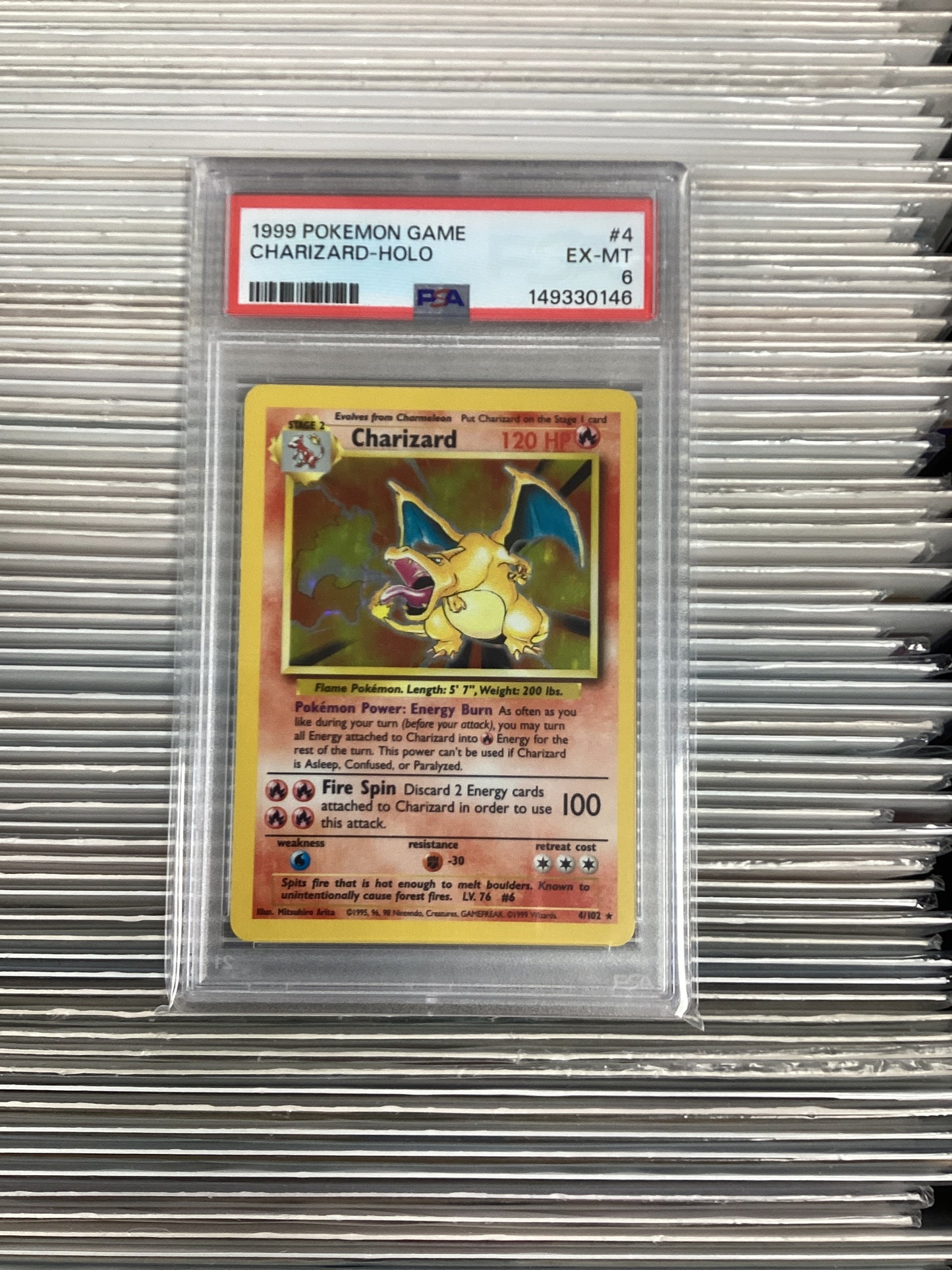 Pokemon Charizard 4/102 Unlimited (1999) PSA 6
