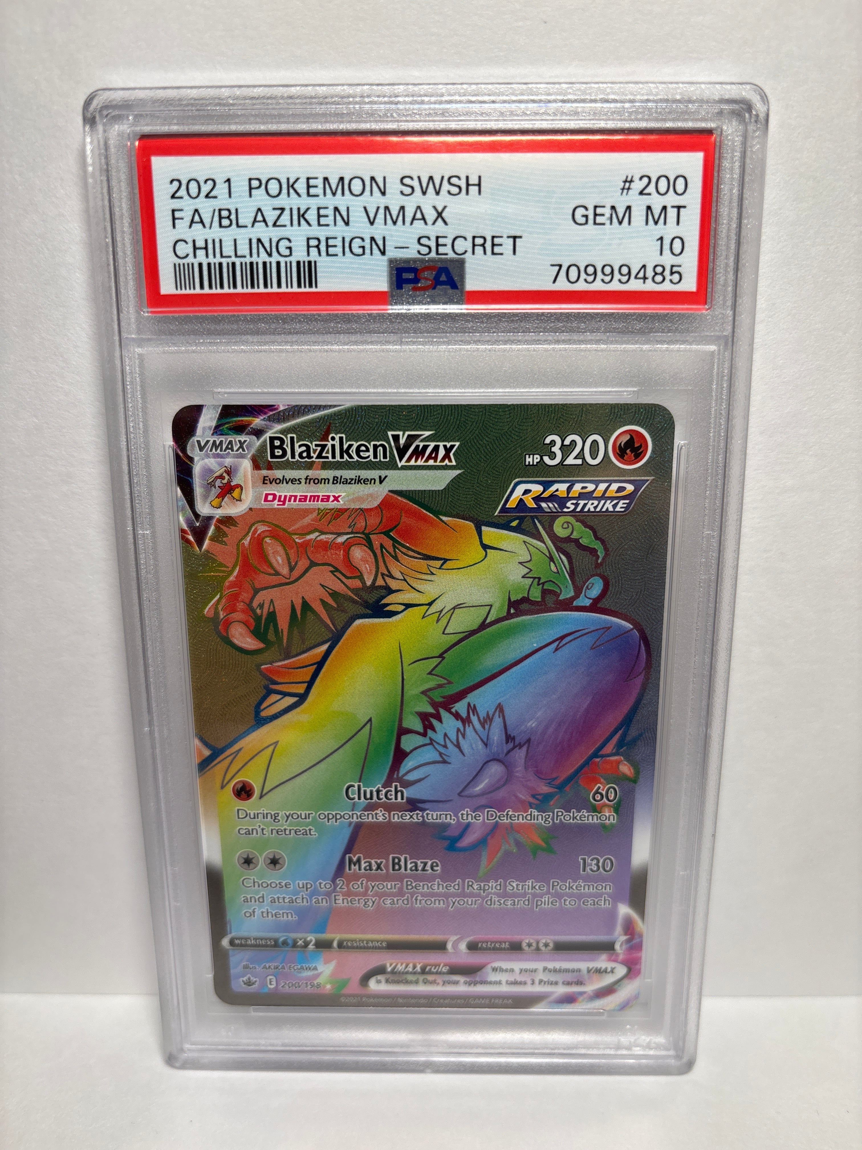 Pokemon Blaziken VMAX 200/198 PSA 10 Zapp! Comics Pokemon Blaziken VMAX 200/198 PSA 10 Zapp! Comics