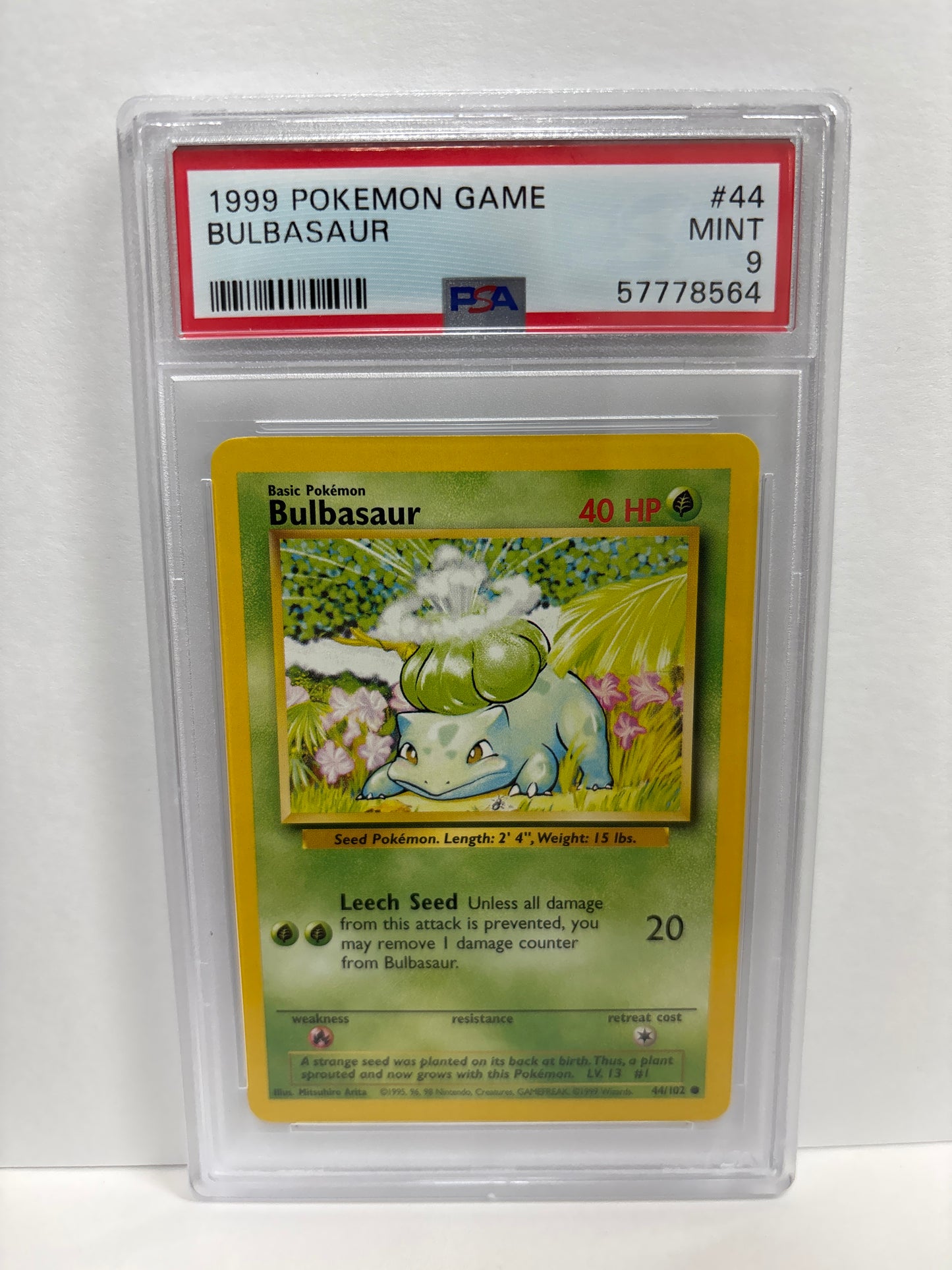 Pokemon Bulbasaur 44/102 (1999) PSA 9