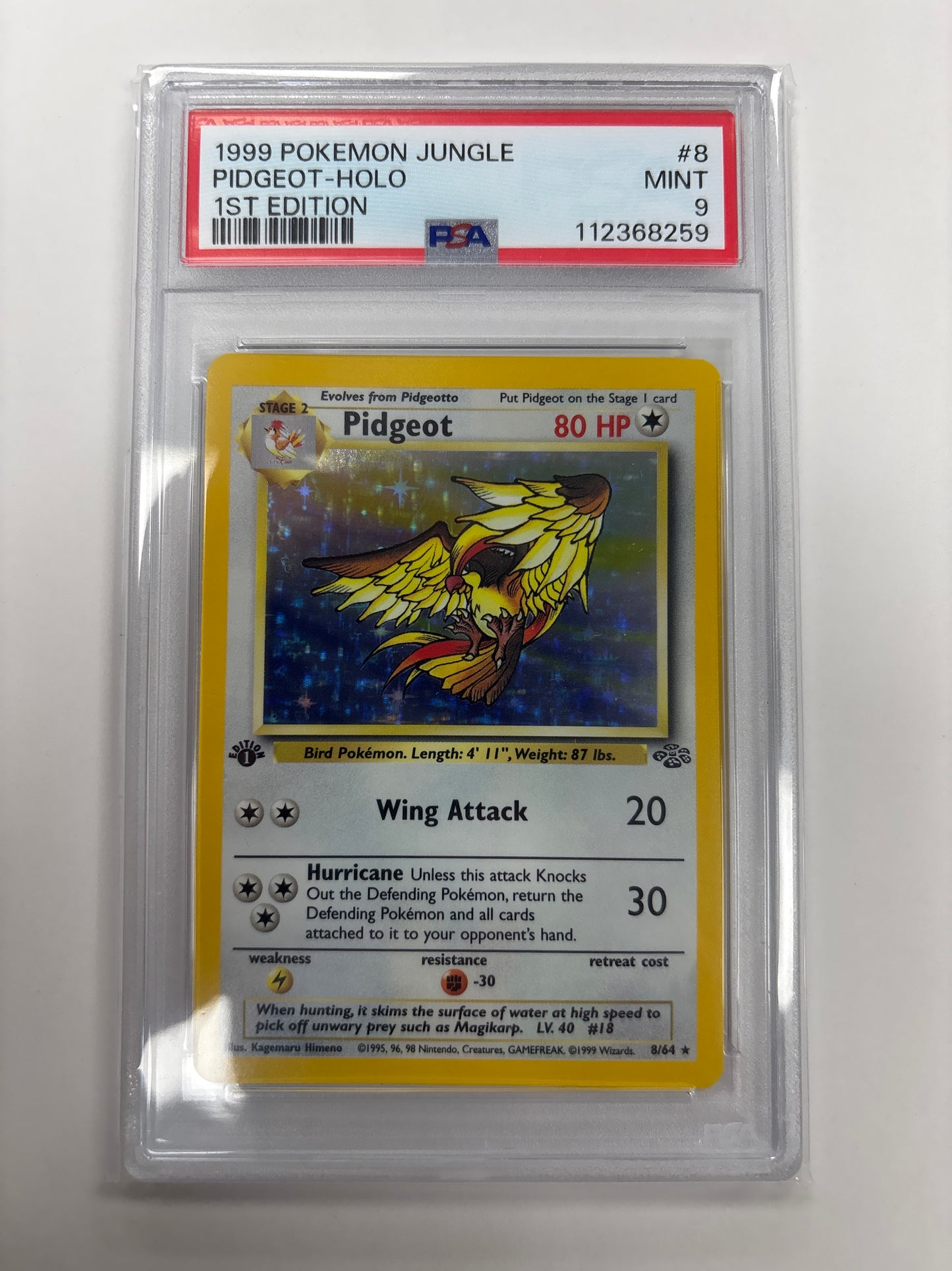Pokemon Pidgeot 8/64 1st Edition (1999) PSA 9