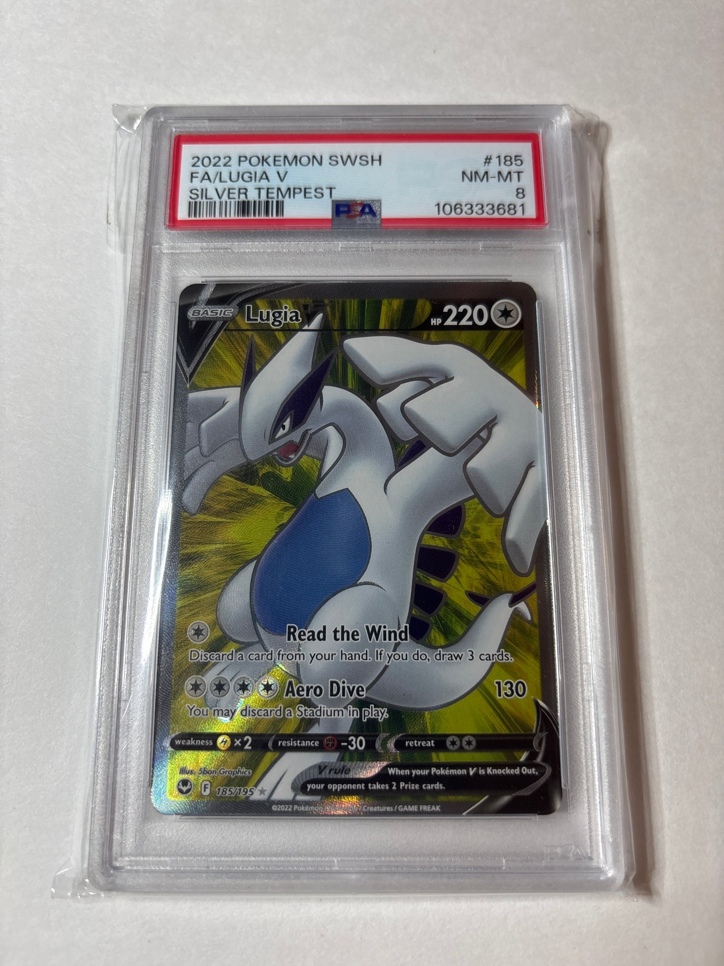 Pokemon Lugia V 185/195 PSA 8