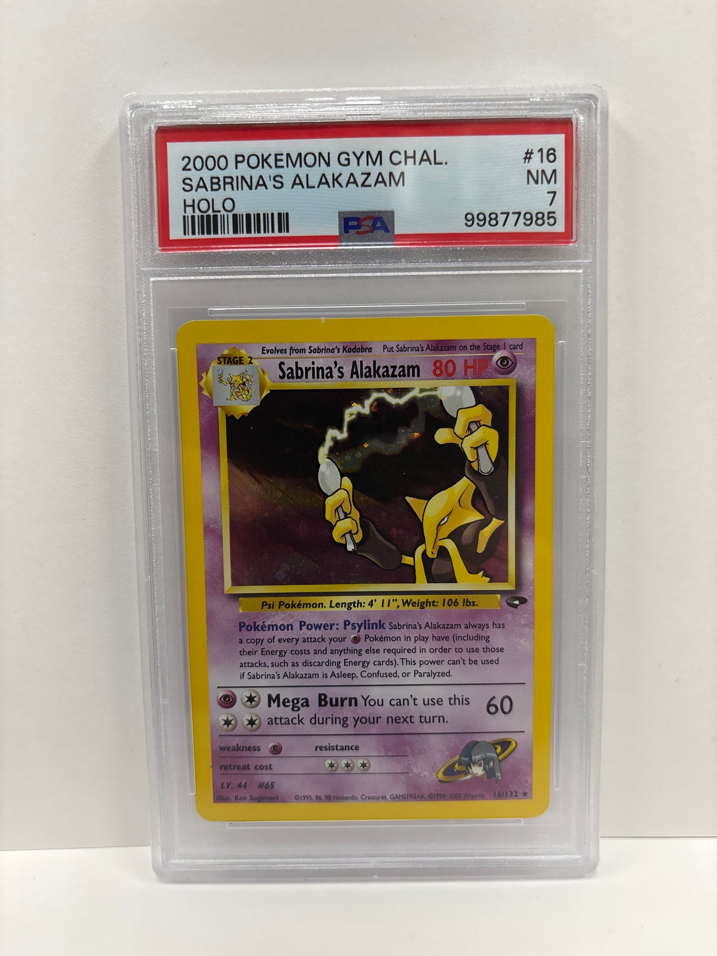 Pokemon Sabrina’s Alakazam 16/132 PSA 7