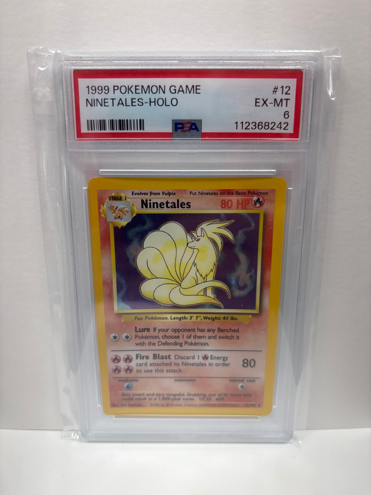 Pokemon Ninetales 12/102 (1999) PSA 6