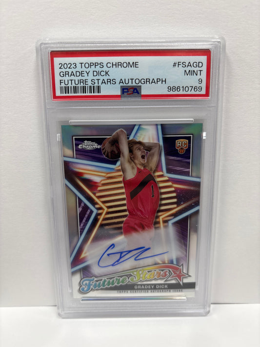 2023 Topps Chrome Gradey Dick #FSAGD Future Stars Autograph PSA 9