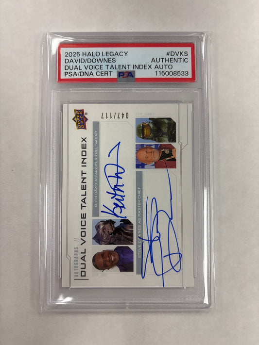 2025 Halo Legacy Dual Voice Talent Index Auto Keith David/Steve Downes DV-KS PSA