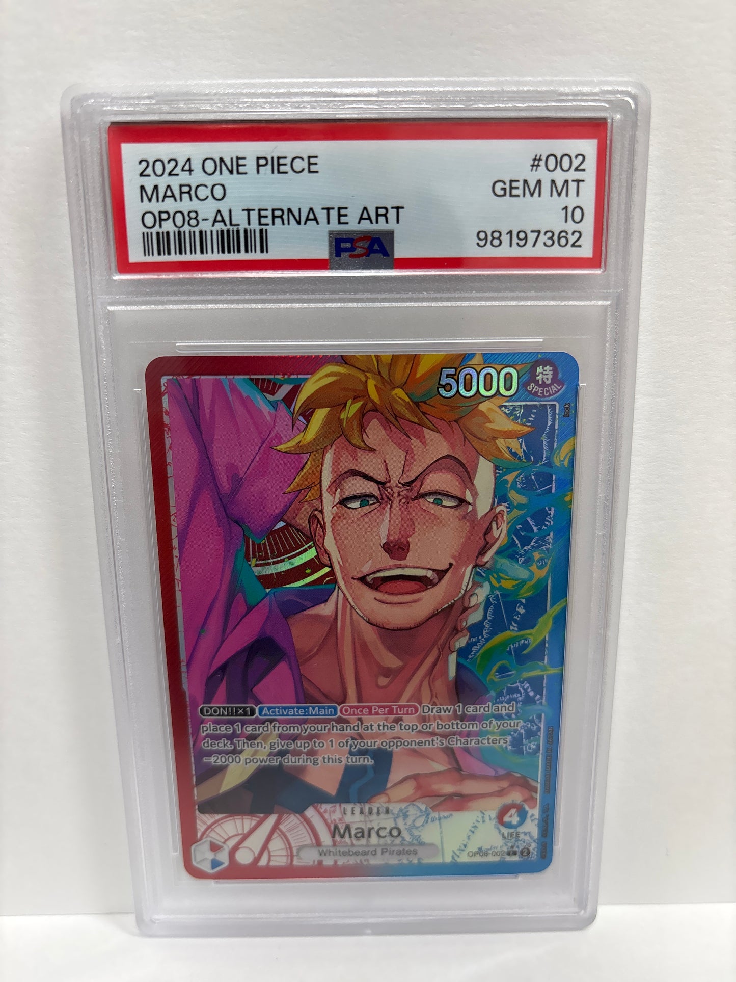 One Piece TCG Marco OP02-002 PSA 10