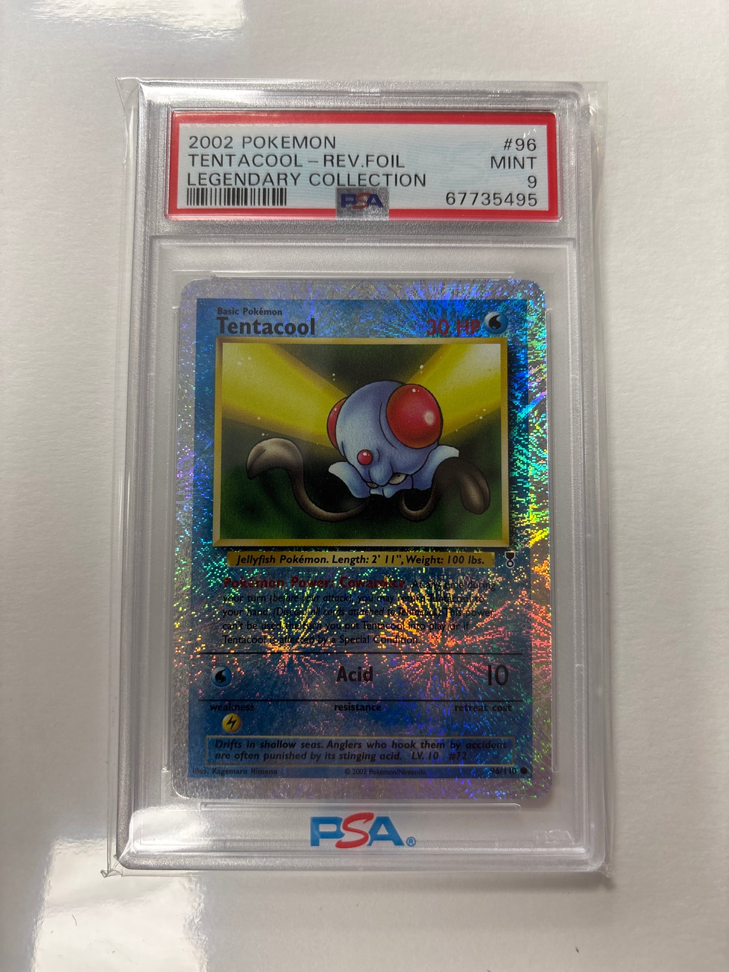 Pokemon Tentacool 96/110 Reverse FOIL PSA 9