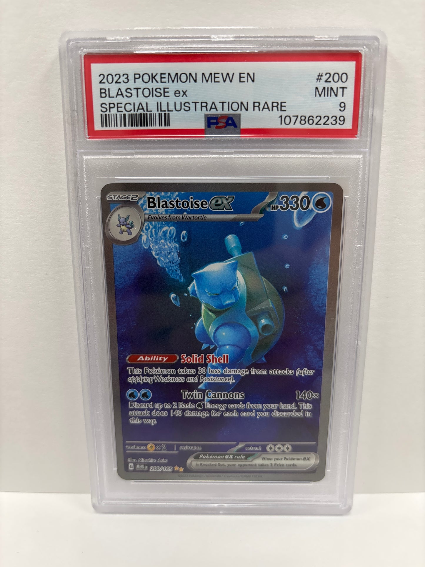 Pokemon Blastoise ex 200/165 PSA 9