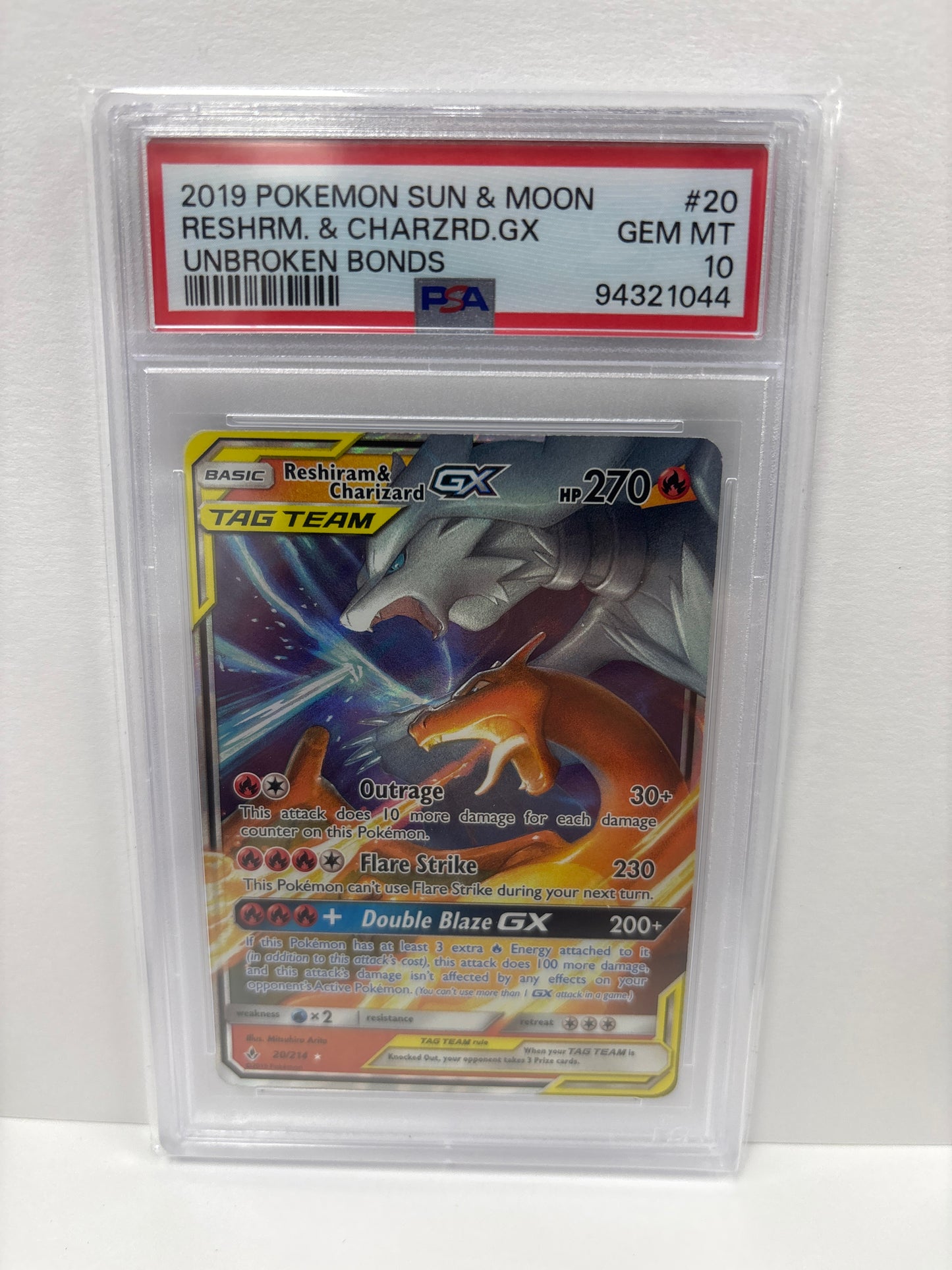 Pokemon Reshiram & Charizard GX 20/214 PSA 10