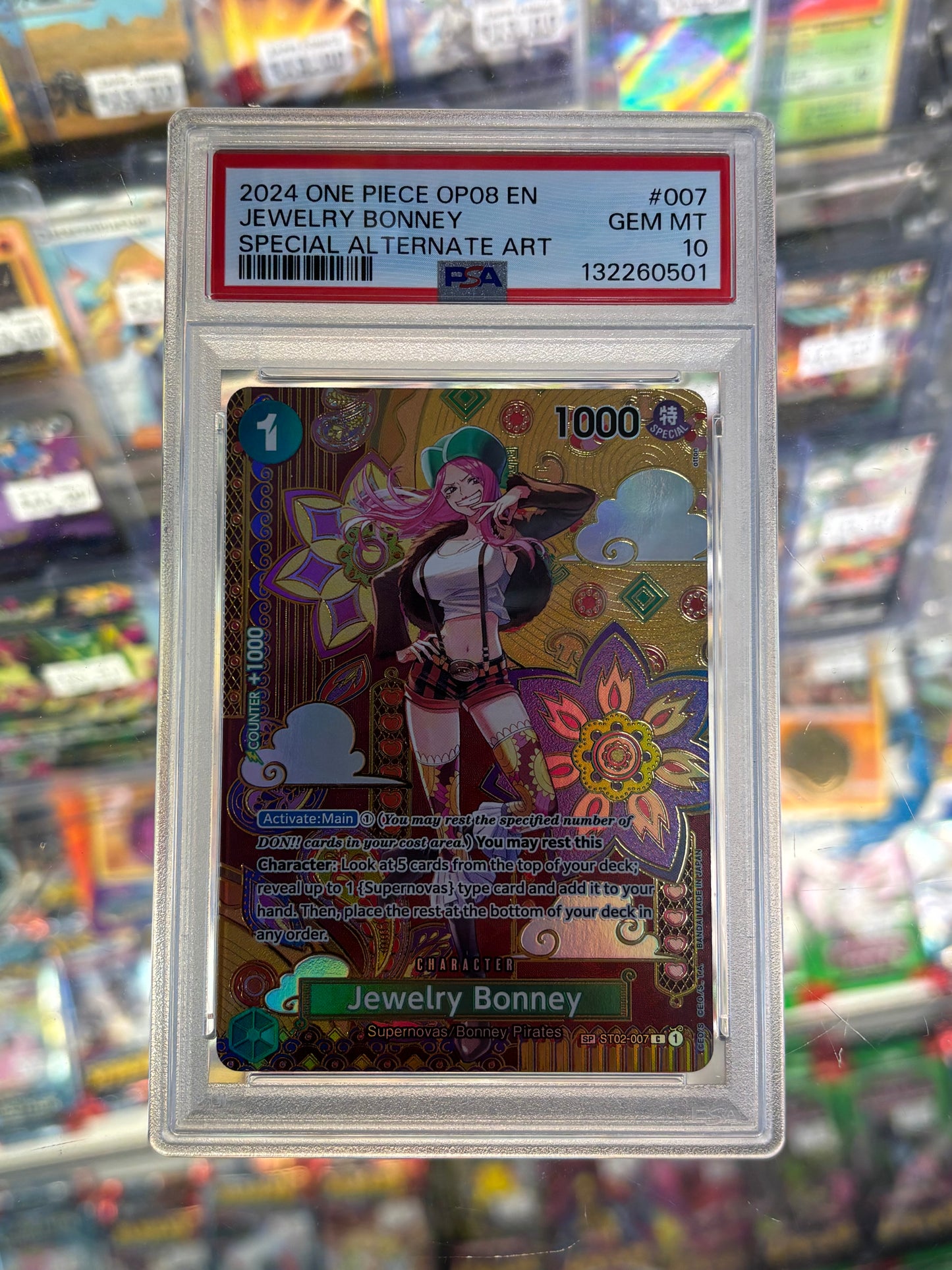 One Piece Card Game Jewelry Bonney ST02-007 PSA 10