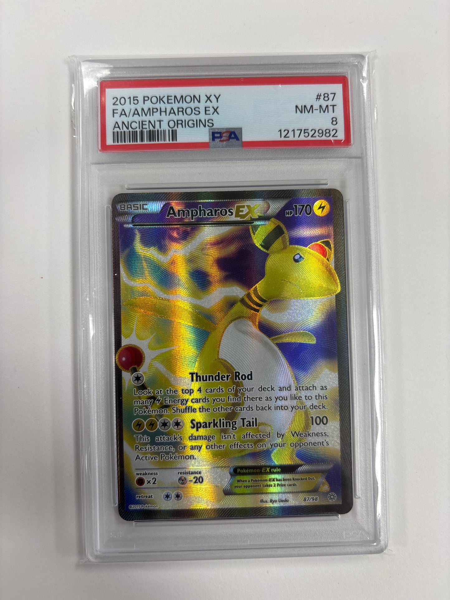 Pokemon Ampharos EX 87/98 PSA 8