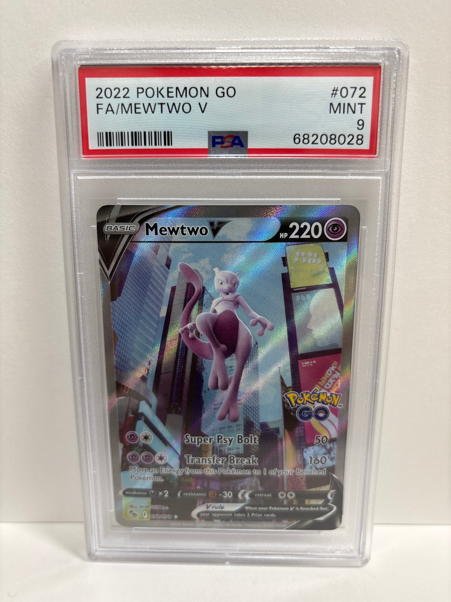 Pokemon Mewtwo V 072/078 PSA 9