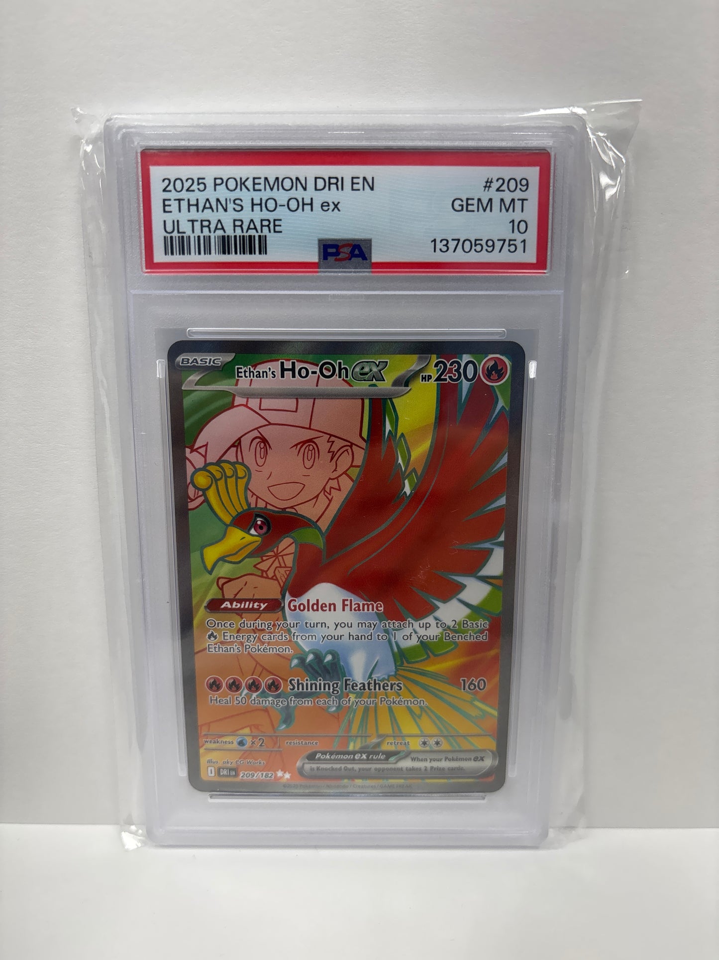 Pokemon Ethan’s Ho-Oh ex 209/182 PSA 10