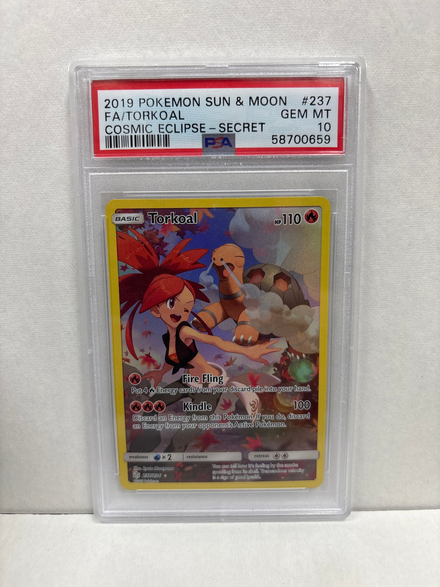 Pokemon Torkoal 237/236 PSA 10 (Scratches on Slab)