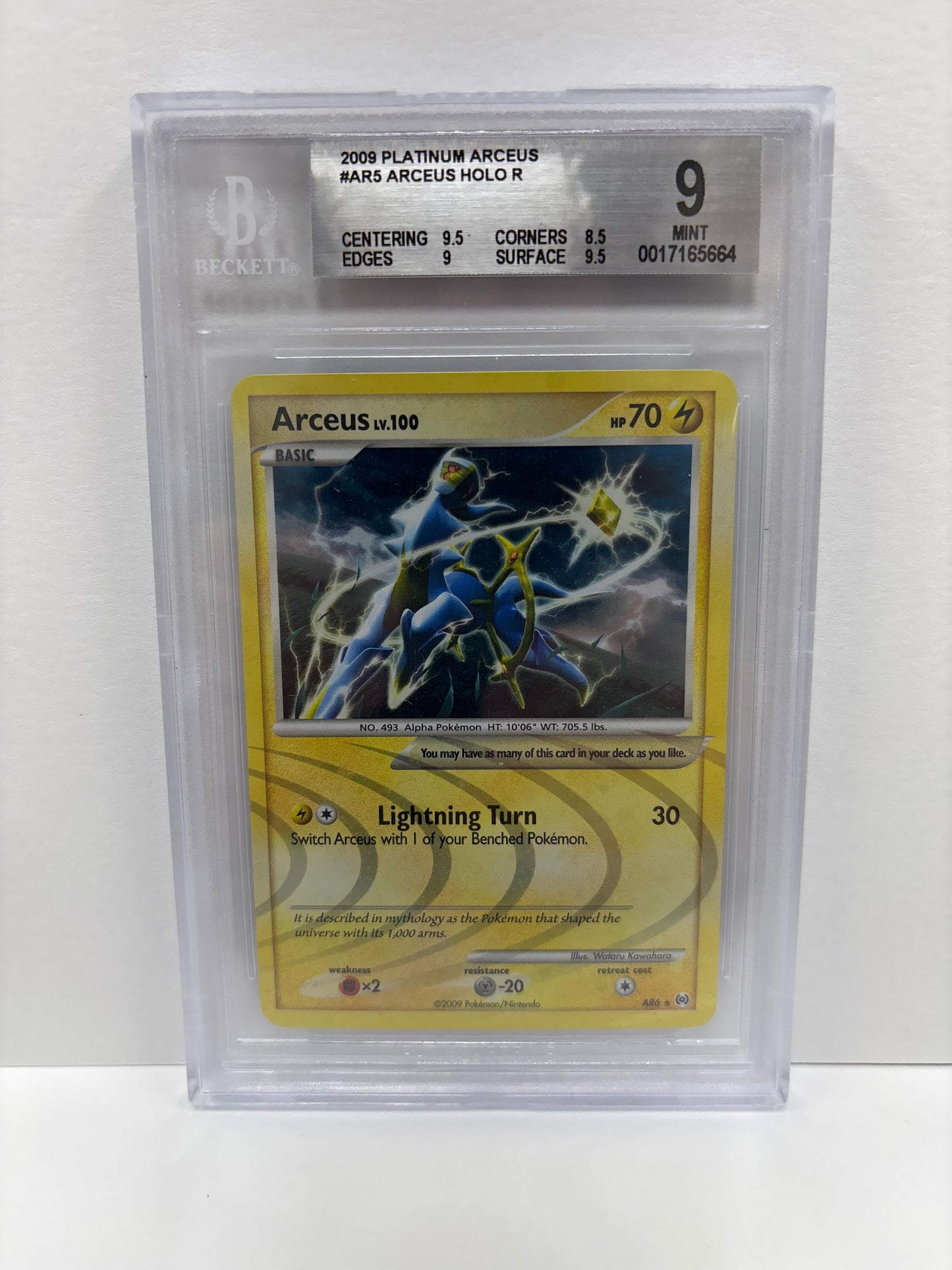 Pokemon Arceus AR6 Beckett 9 (Scratches on Slab)