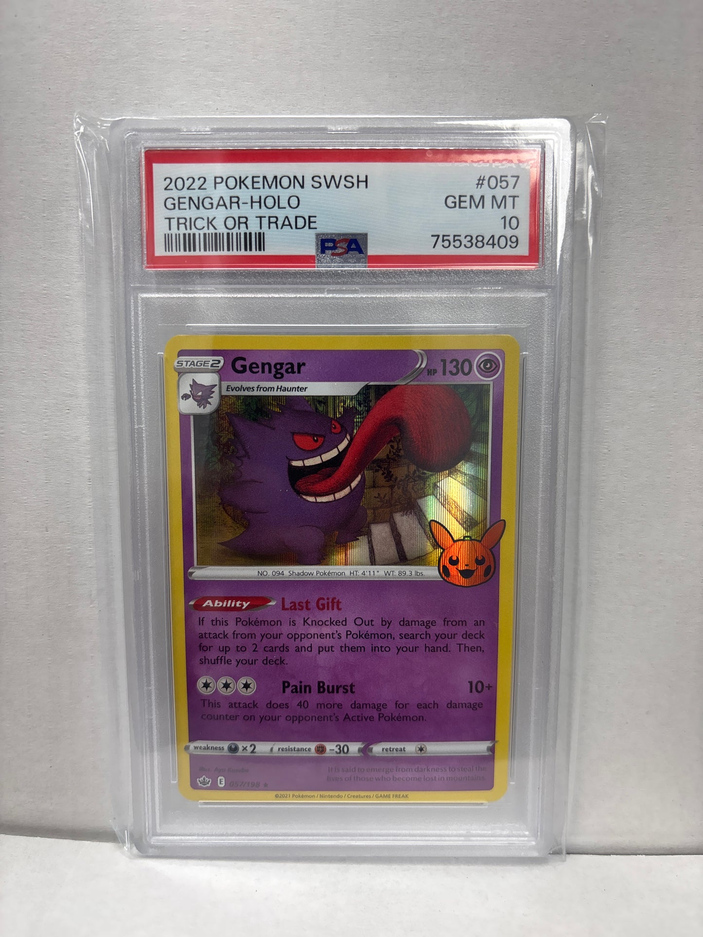 Pokemon Gengar 057/198 Trick or Trade PSA 10