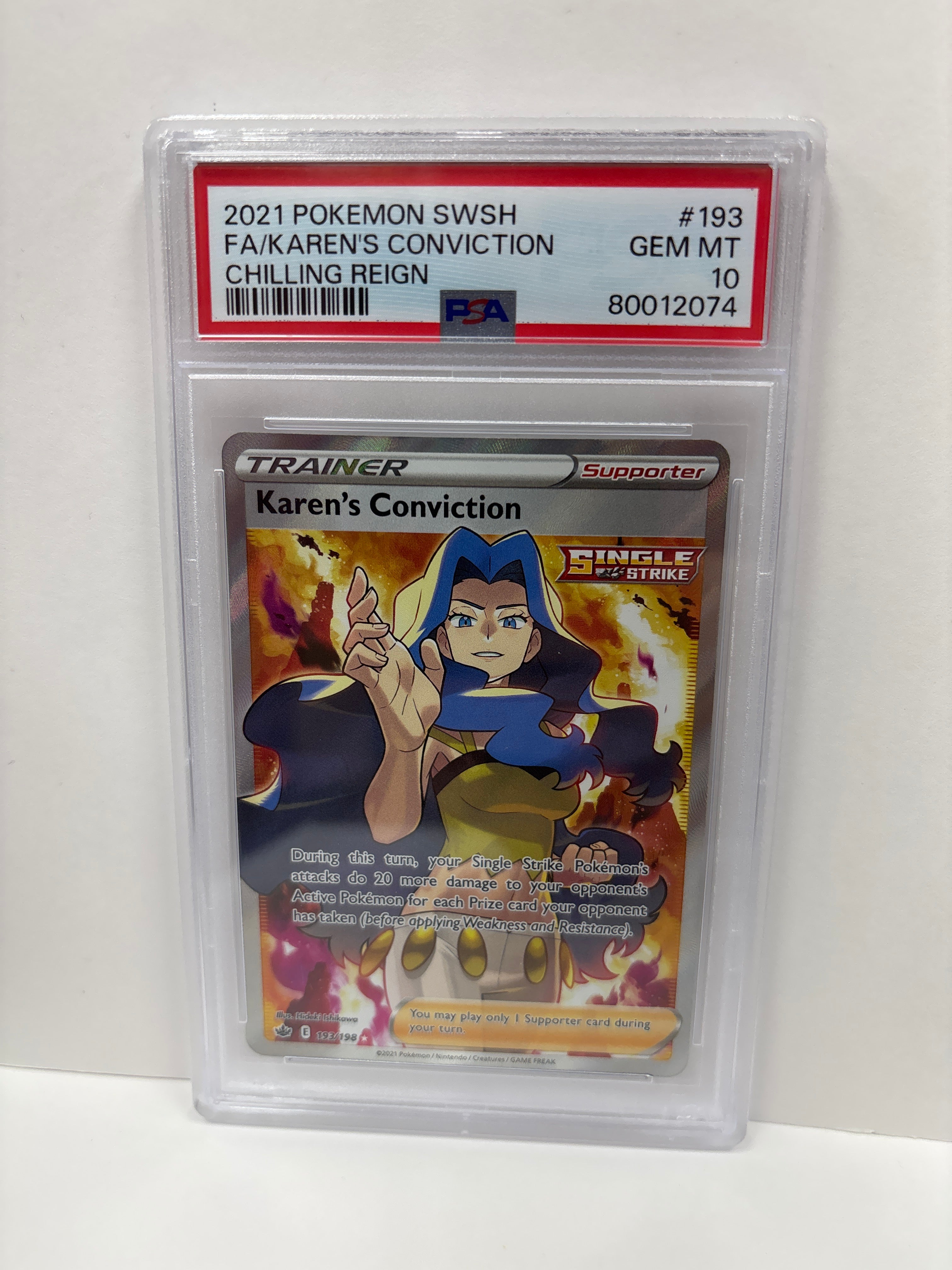 Pokemon Karen's Conviction 193/198 PSA 10 Zapp! Comics Pokemon Karen's Conviction 193/198 PSA 10 Zapp! Comics