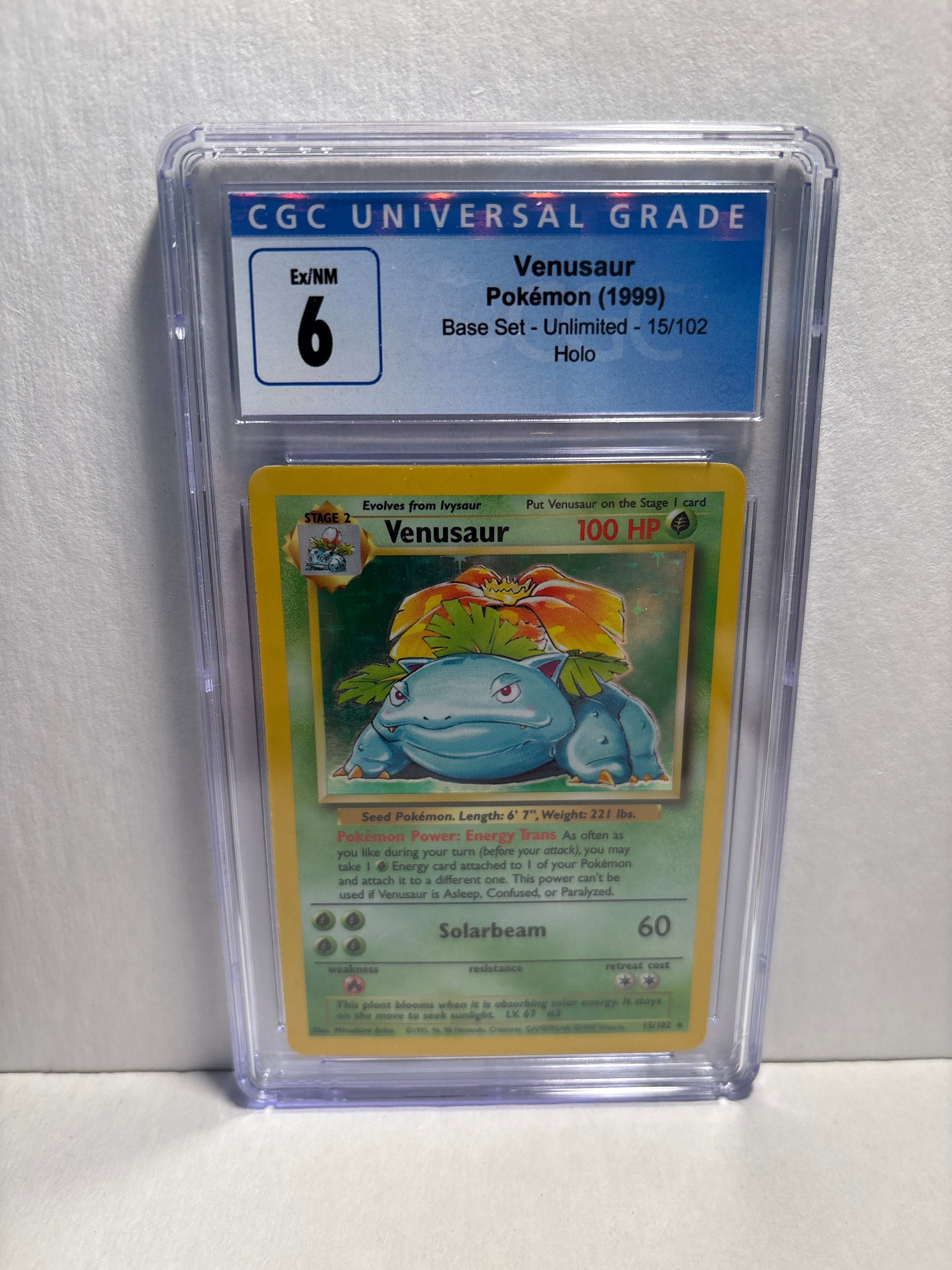 Pokemon Venusaur 15/102 (1999) CGC 6 Zapp! Comics Pokemon Venusaur 15/102 (1999) CGC 6 Zapp! Comics