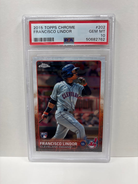 2015 Topps Chrome Francisco Lindor #202 PSA 10
