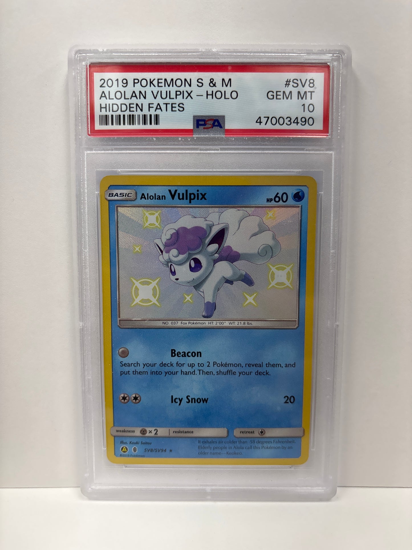Pokemon Alolan Vulpix SV8/SV94 PSA 10