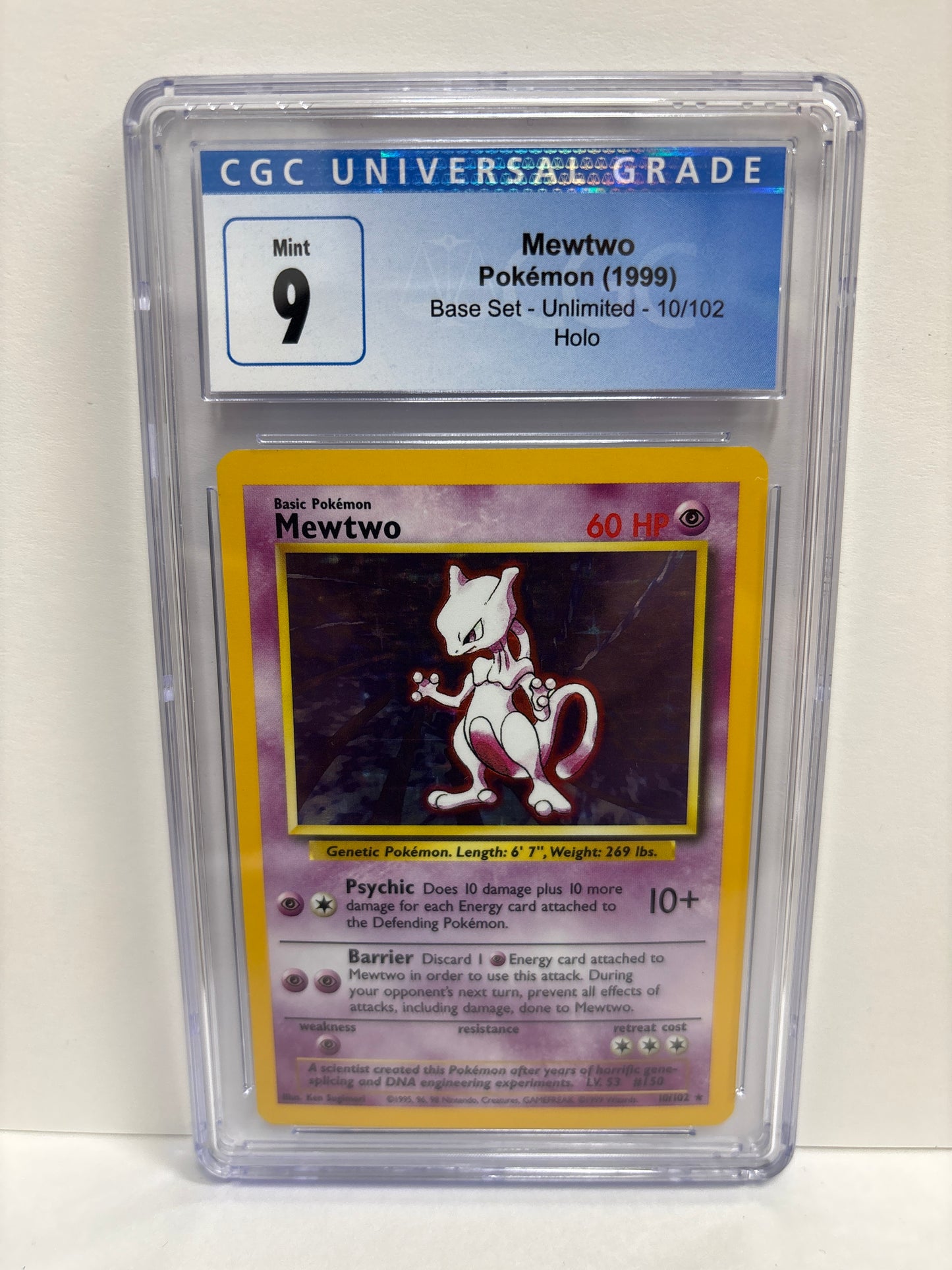 Pokemon Mewtwo 10/102 Unlimited CGC 9