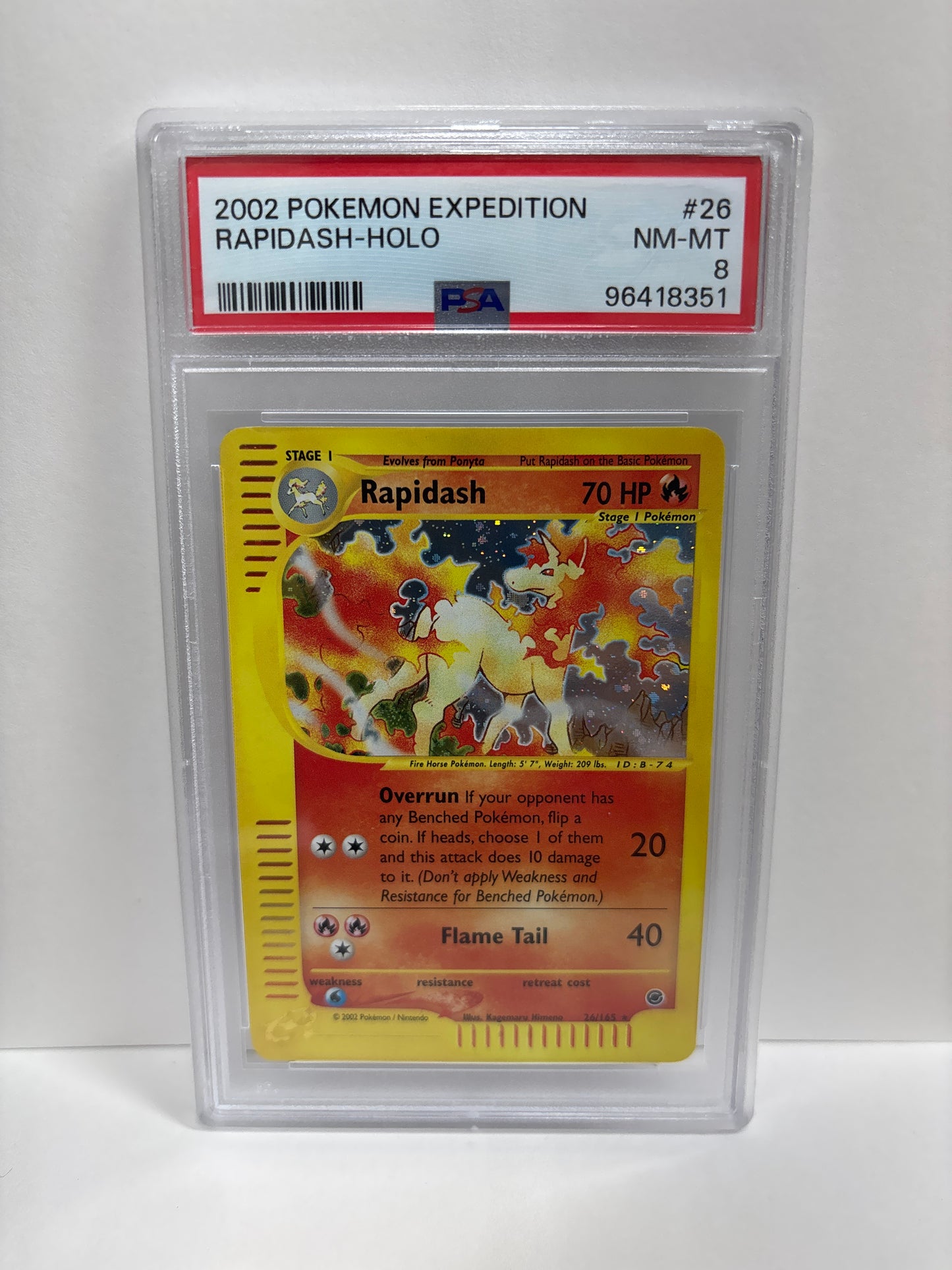 Pokemon Rapidash 26/165 HOLO (2002) PSA 8