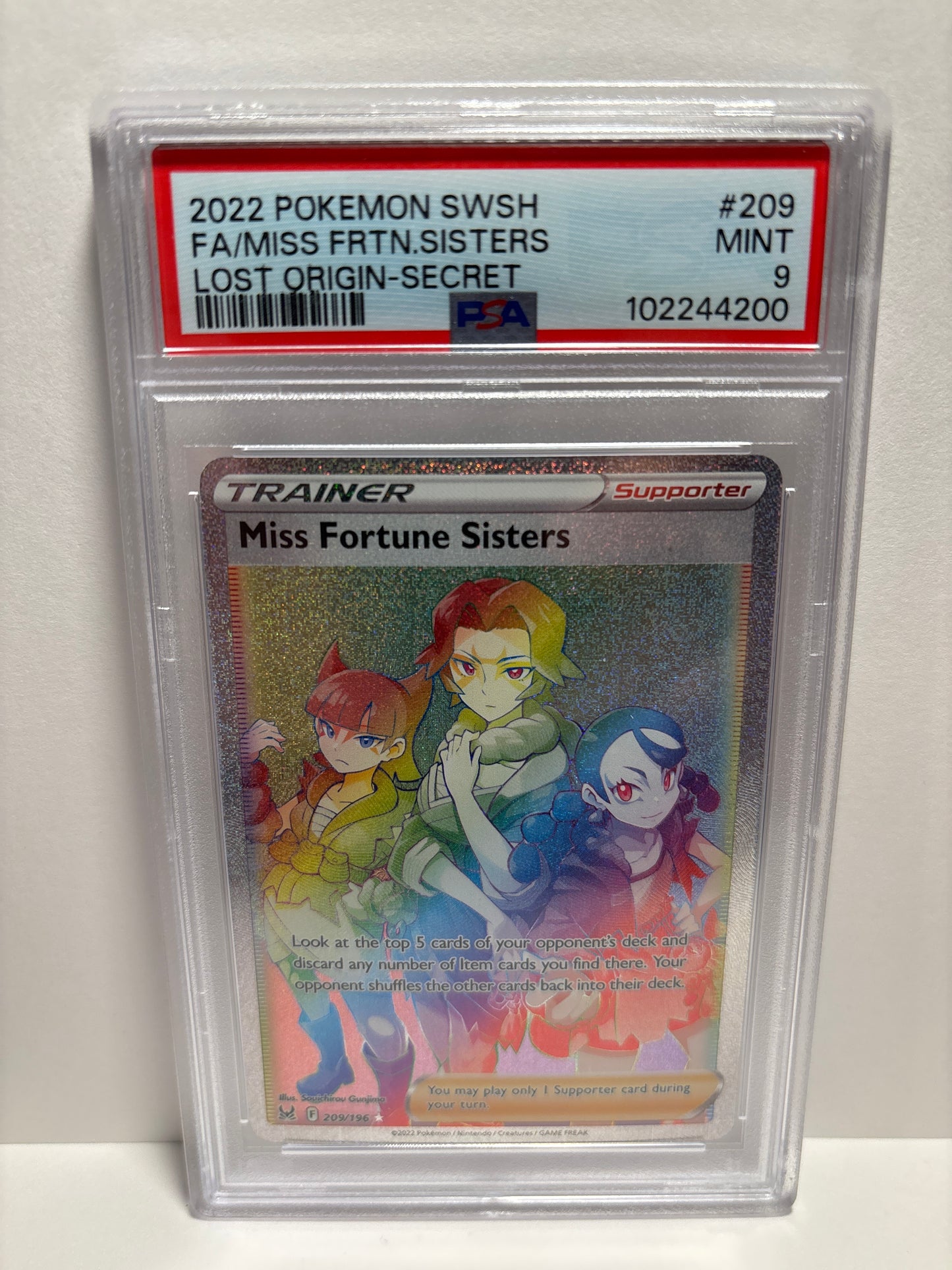 Pokemon Miss Fortune Sisters 209/196 PSA 9