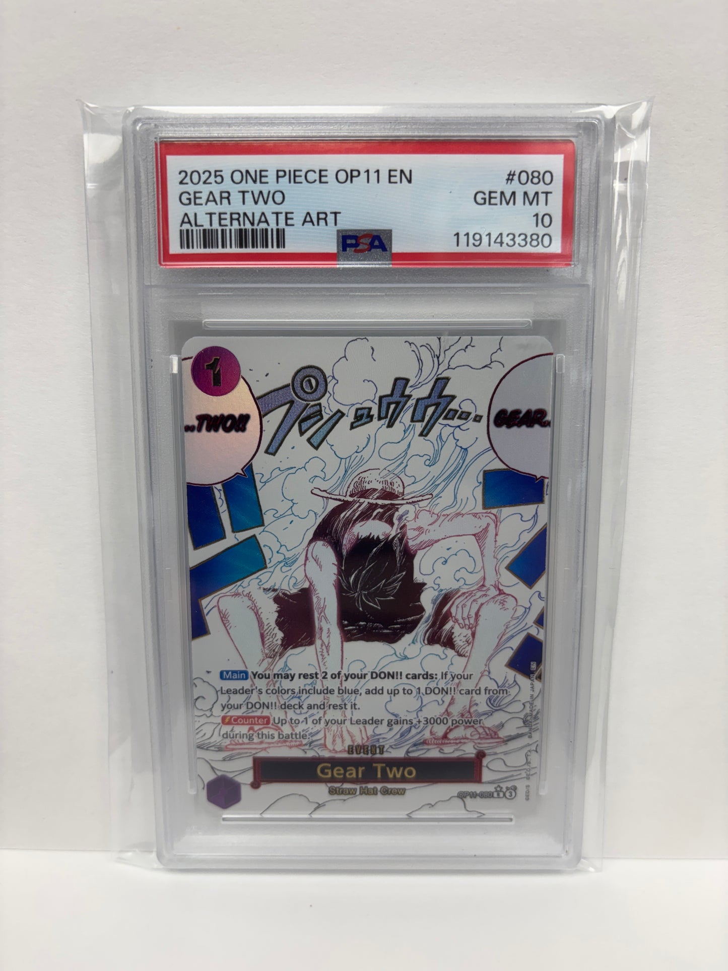 One Piece Card Game Gear Two OP11-080 PSA 10